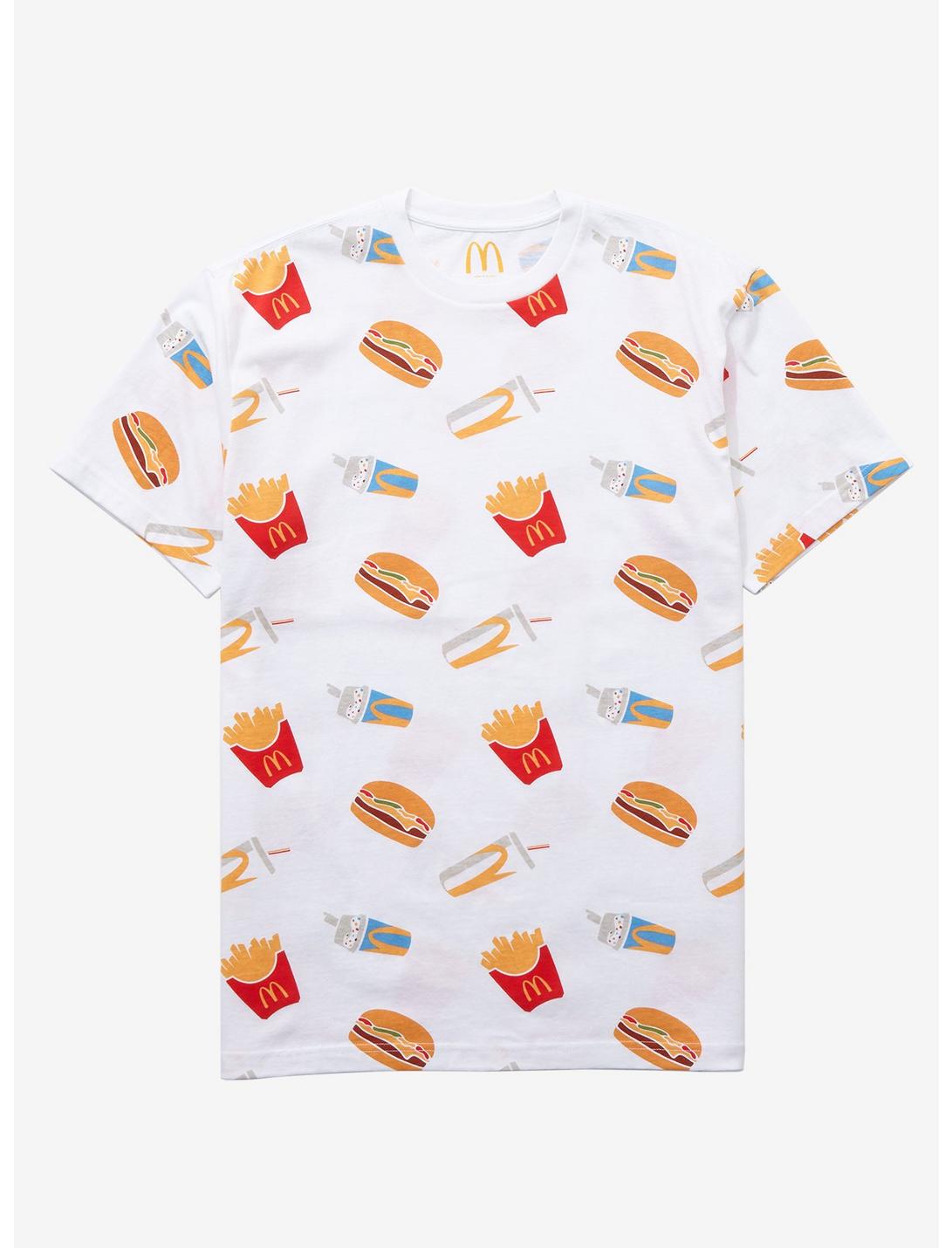 McDonald's Meal Allover Print Women's T-Shirt - BoxLunch Exclusive, RED, hi-res