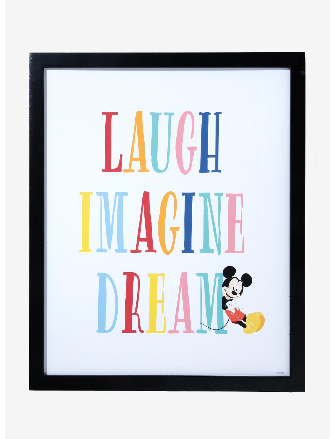 Disney Mickey Mouse Laugh Imagine Dream Wood Wall Art, , hi-res