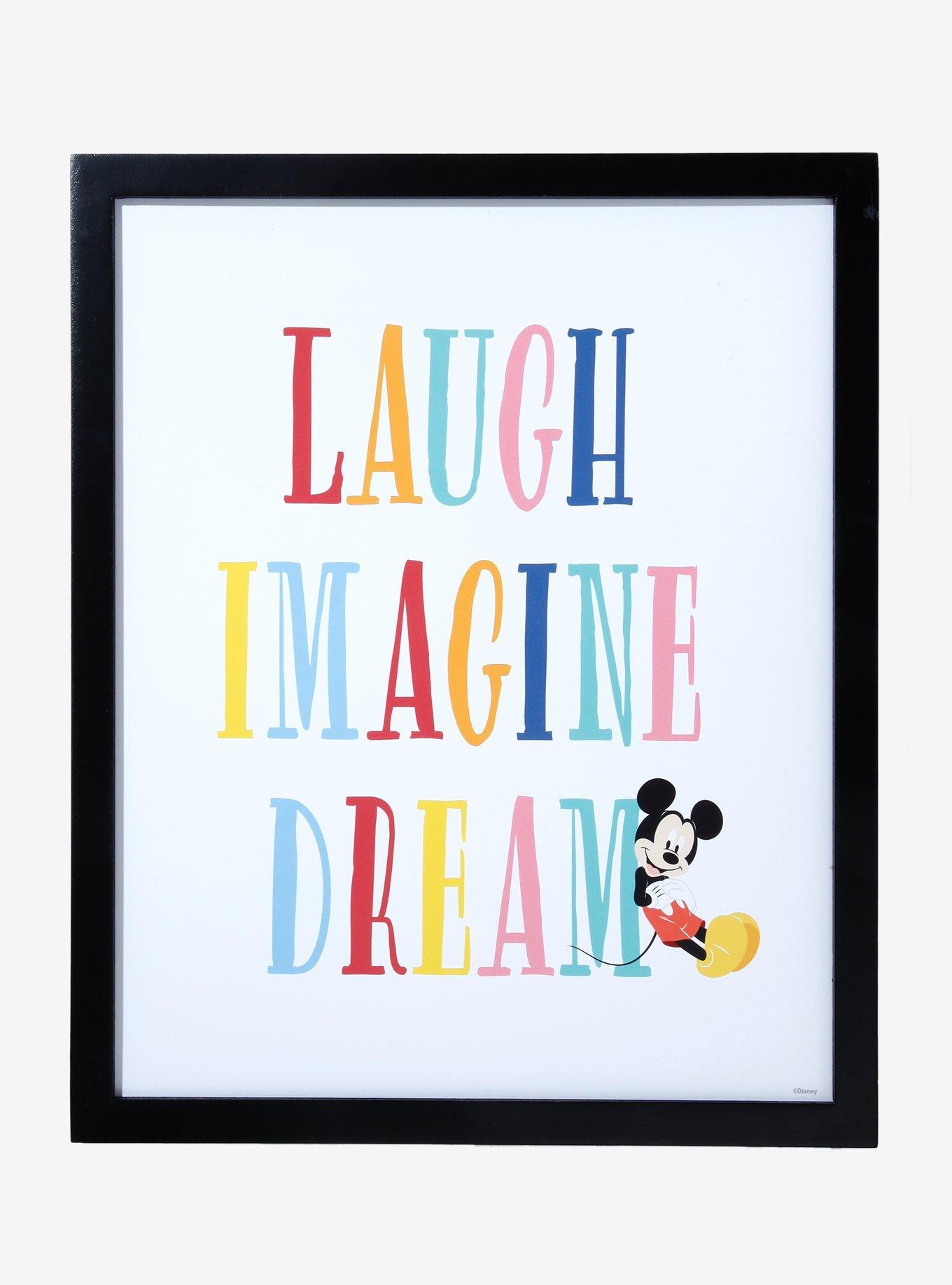 Disney Mickey Mouse Laugh Imagine Dream Wood Wall Art, , hi-res