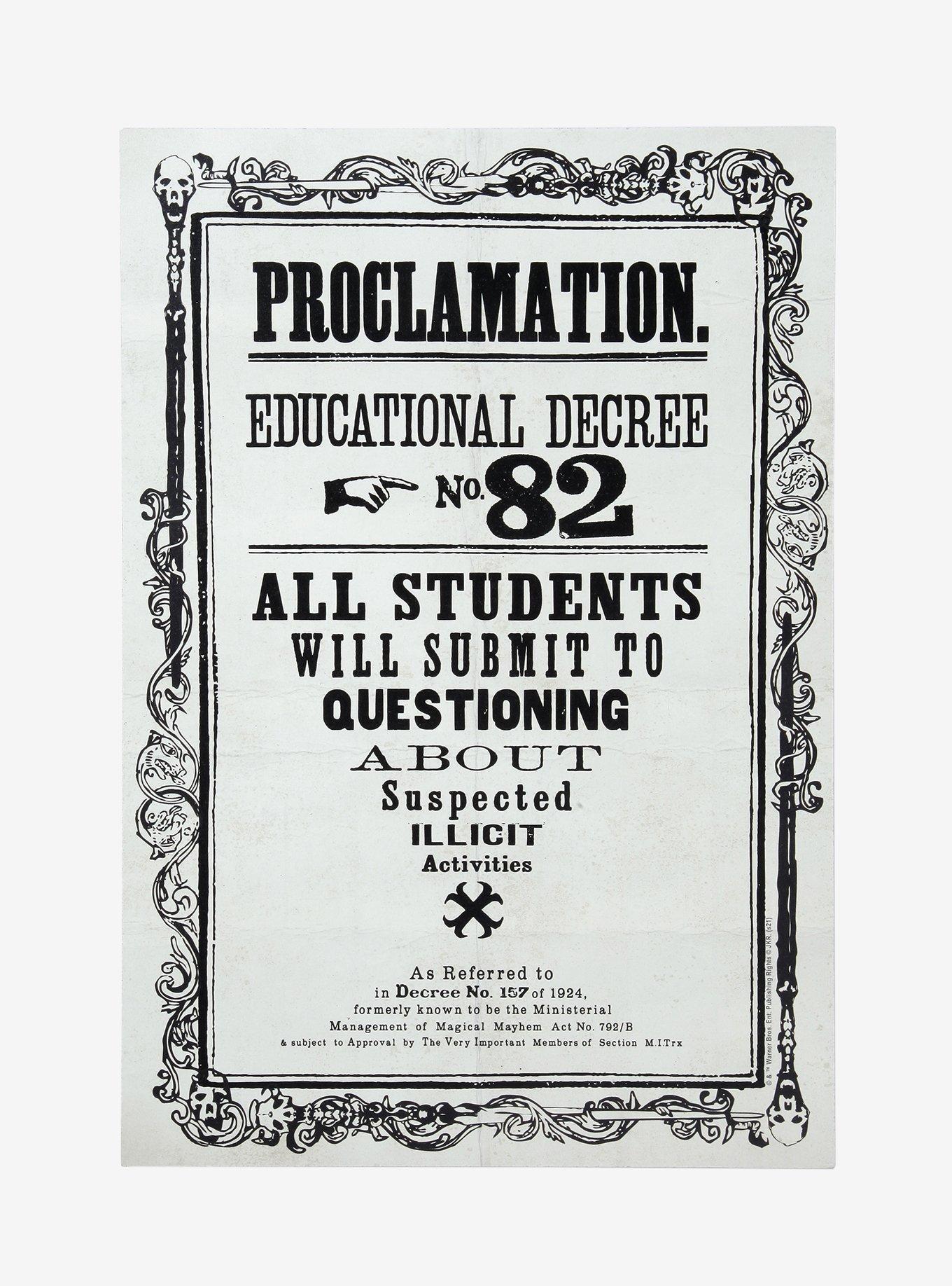 Harry Potter Proclamation No. 82 Wood Wall Art, , hi-res