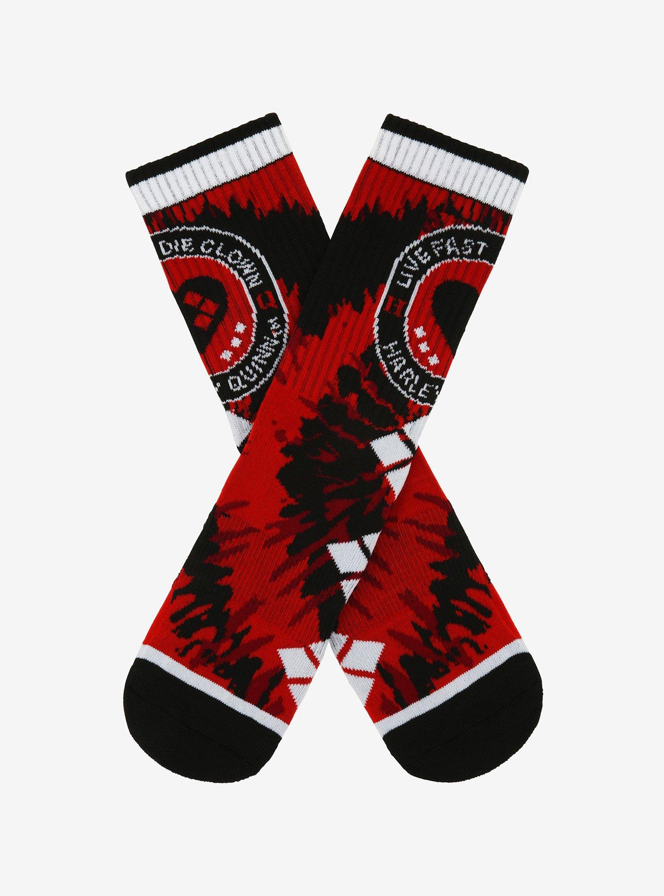 DC Comics The Suicide Squad Harley Quinn Black & Red Splatter Crew Socks, , hi-res