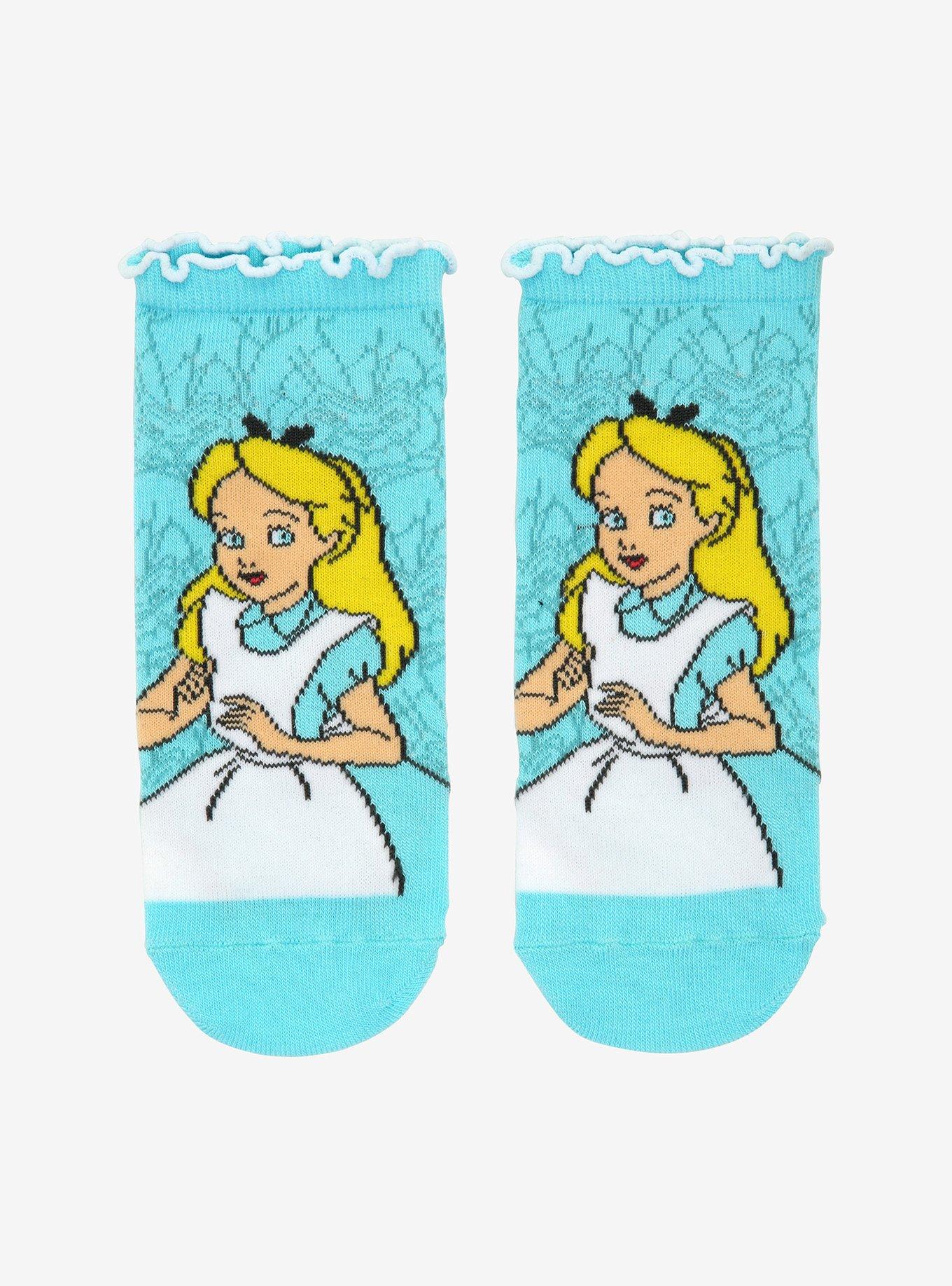 Disney Alice In Wonderland Lettuce Hem No-Show Socks, , hi-res