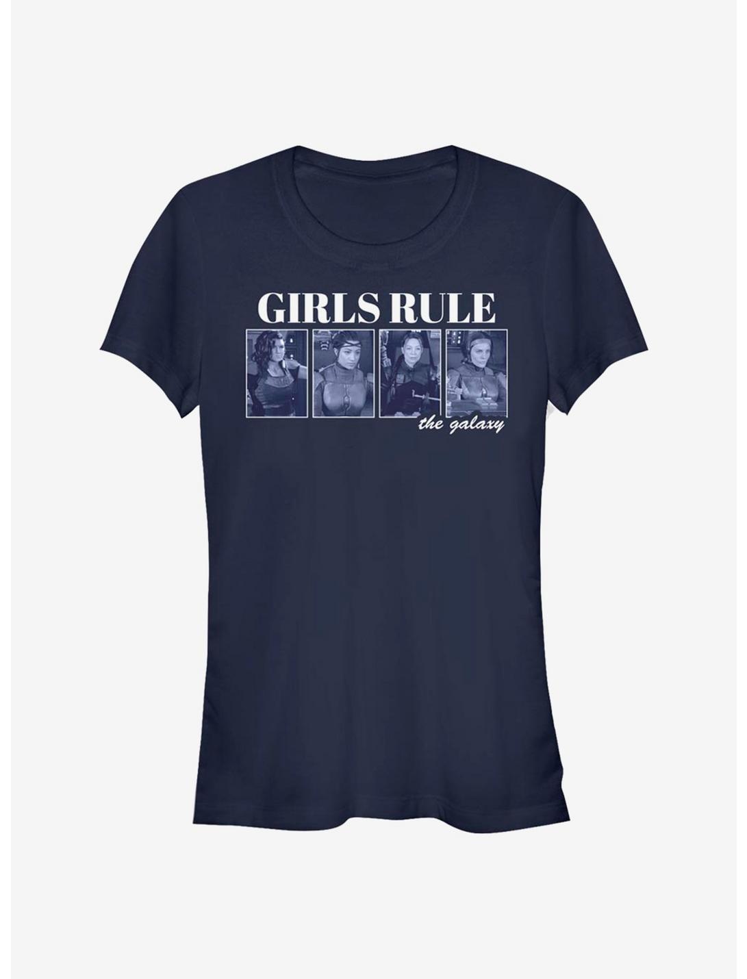 Star Wars The Mandalorian Girls Rule The Galaxy Girls T-Shirt, NAVY, hi-res