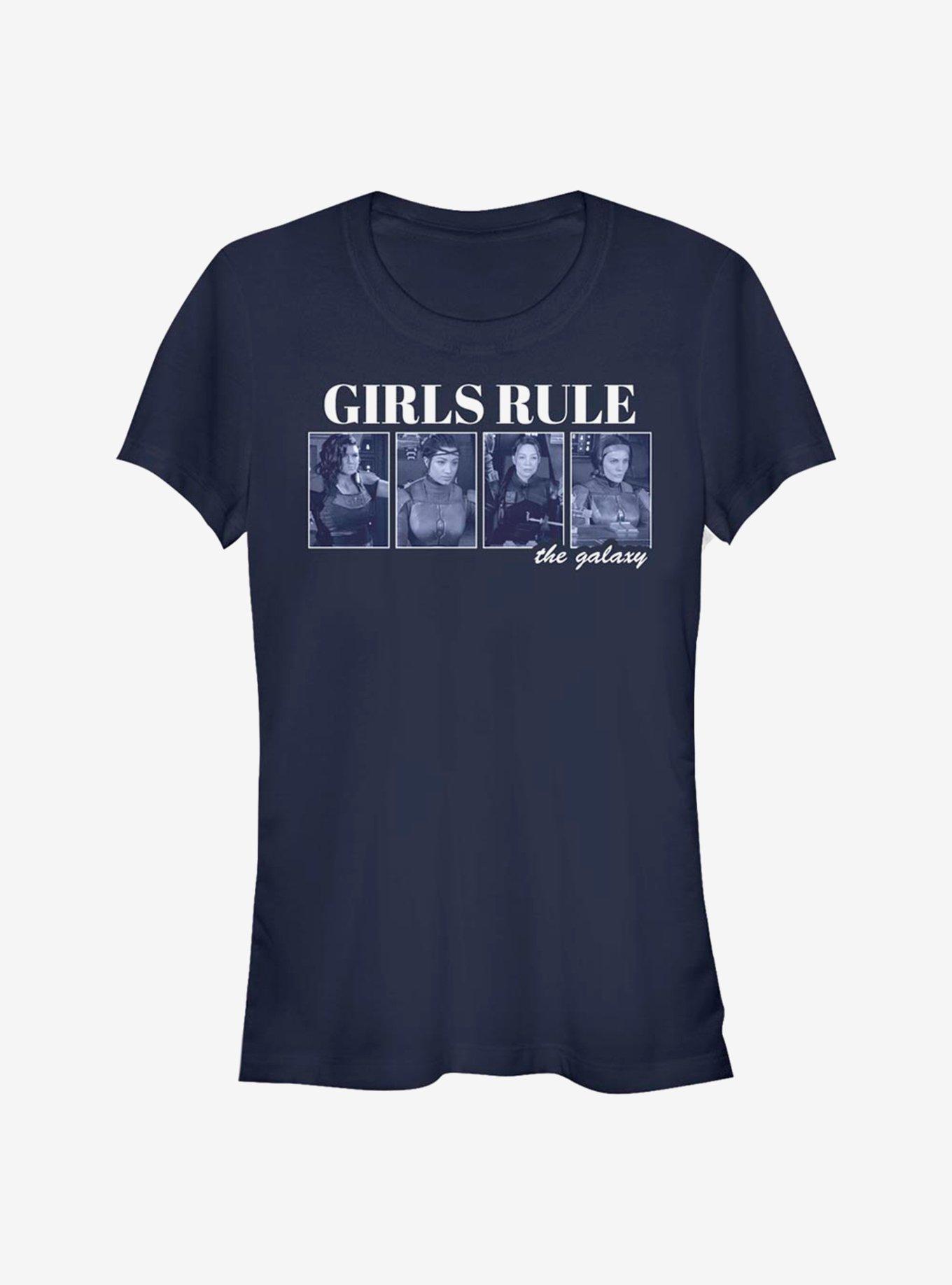 Star Wars The Mandalorian Girls Rule The Galaxy Girls T-Shirt, NAVY, hi-res