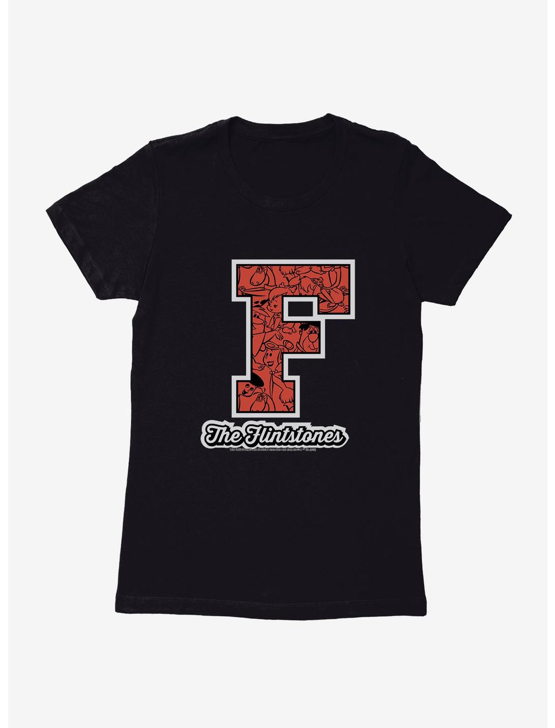 The Flintstones Character Fill Logo Womens T-Shirt, BLACK, hi-res