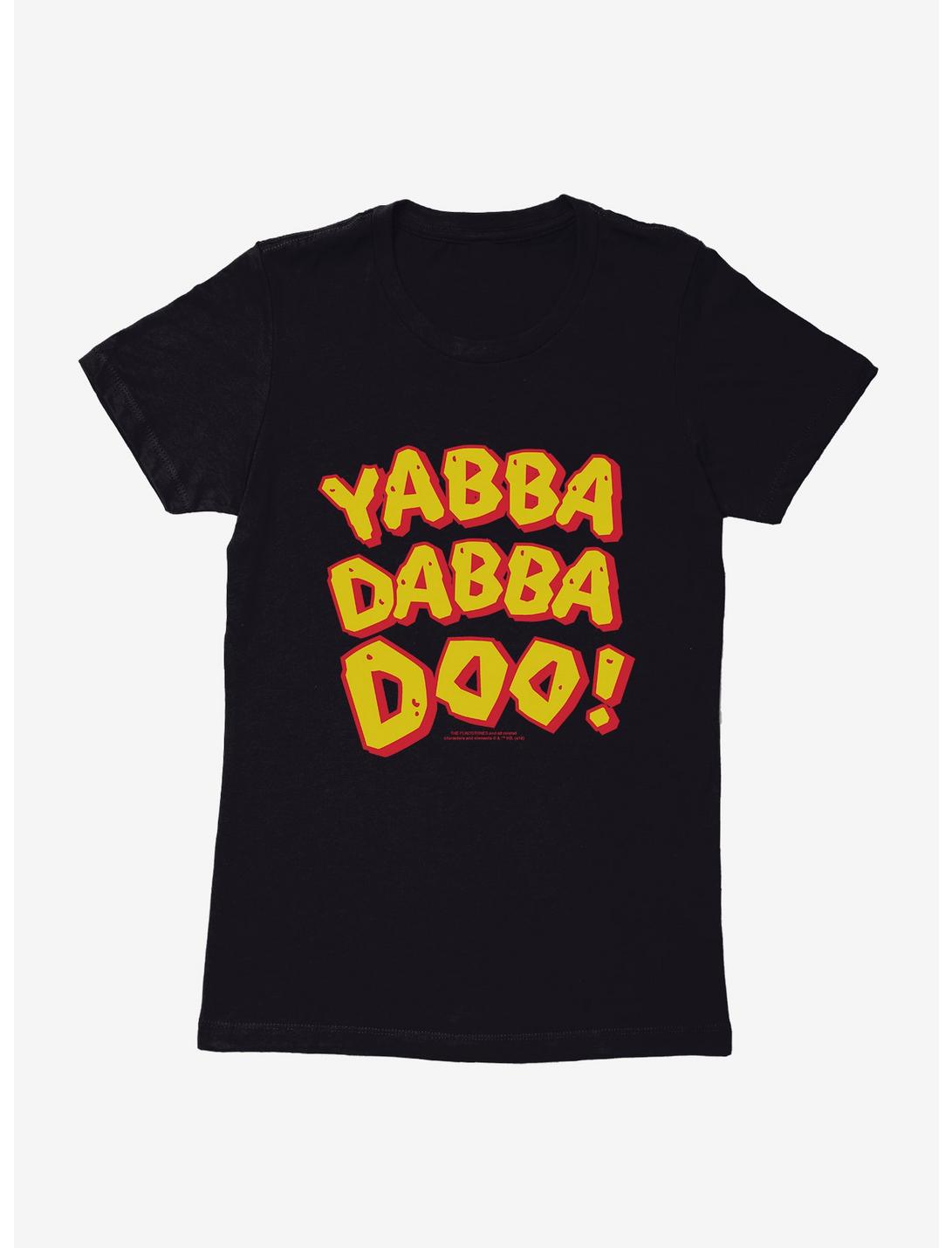 The Flintstones Yabba Dabba Doo! Womens T-Shirt, BLACK, hi-res