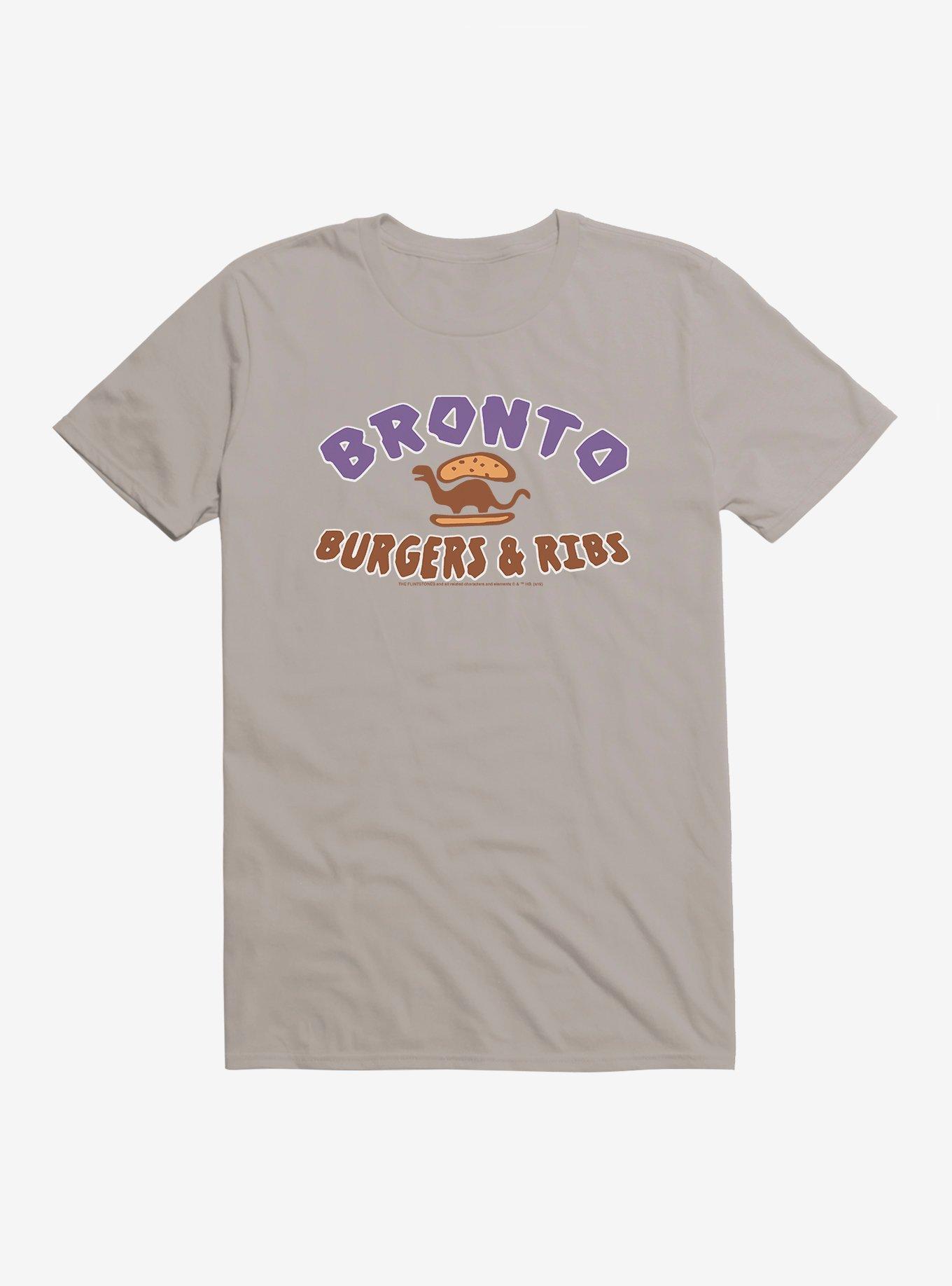 The Flintstones Bronto Burgers & Ribs T-Shirt, LIGHT GREY, hi-res