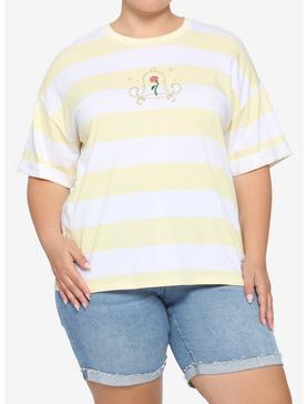 Disney Beauty And The Beast Rose Stripe Boyfriend Fit T-Shirt Plus Size, , hi-res