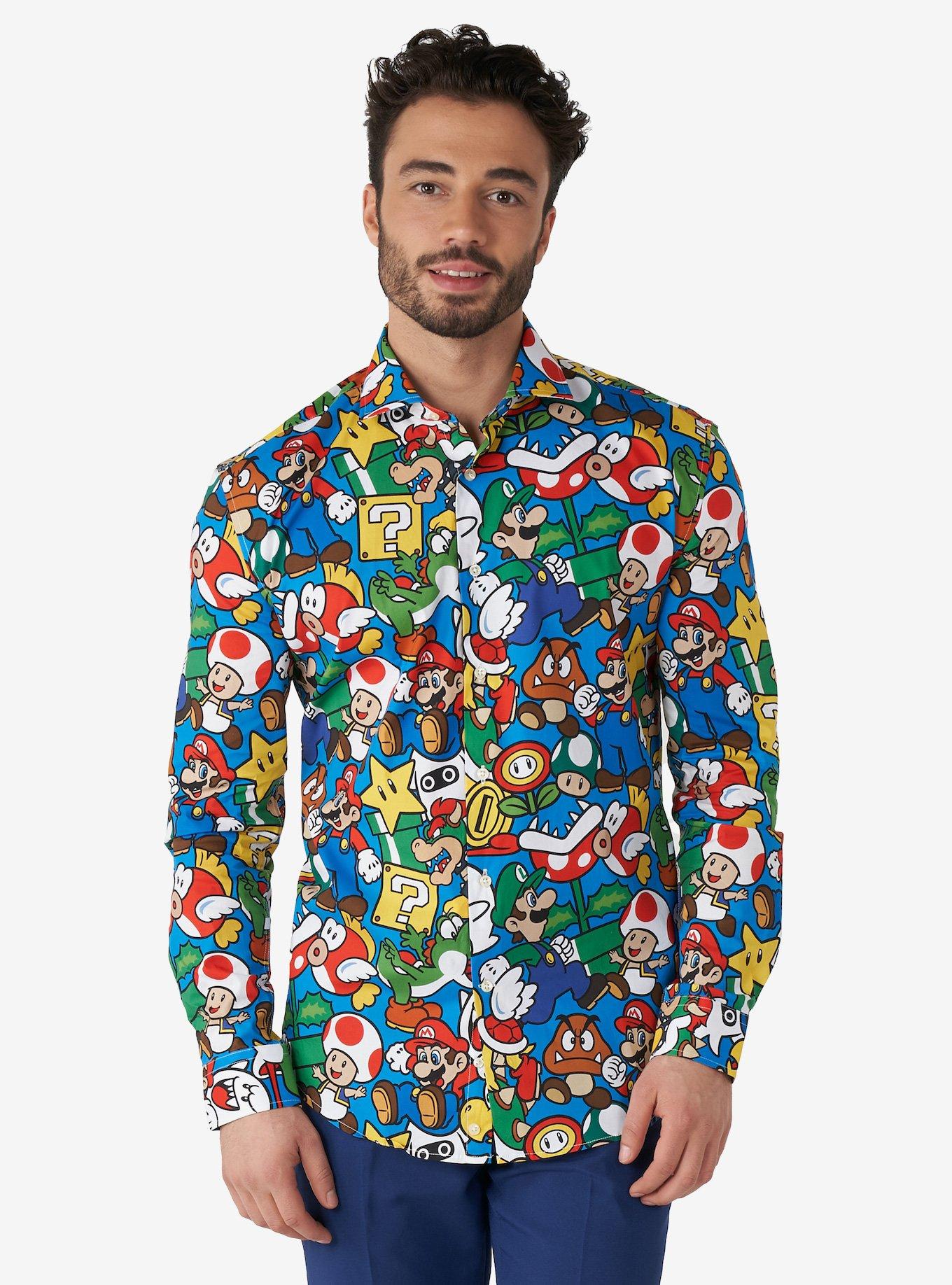 Opposuits Men's Super Mario Bros. Button-Up Shirt, MULTICOLOR, hi-res