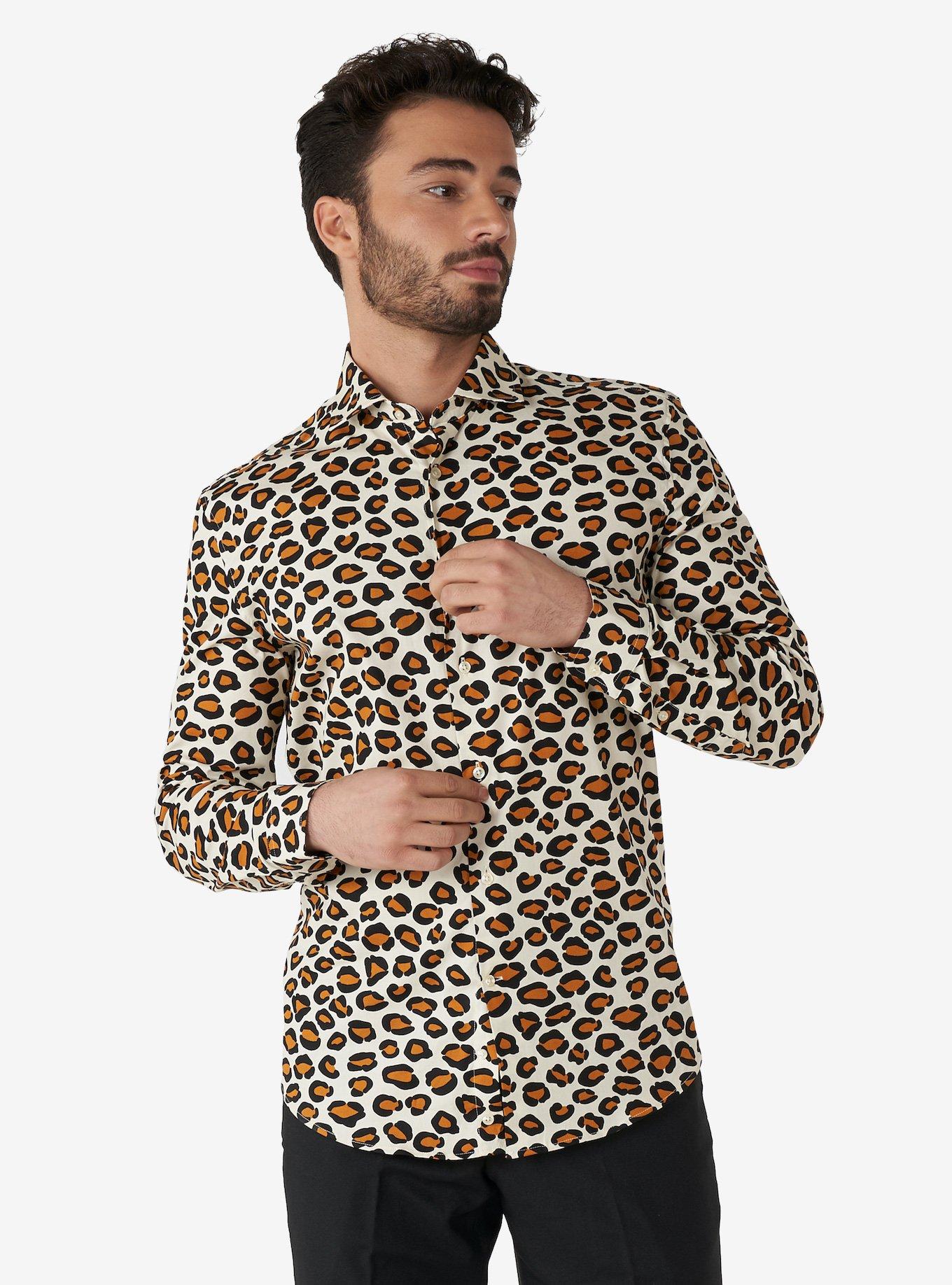 Opposuits Men's The Jag Animal Shirt, BLACK, hi-res