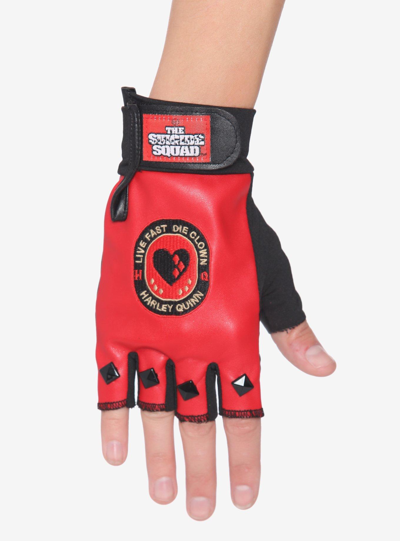 DC Comics The Suicide Squad Harley Quinn Cosplay Fingerless Gloves
