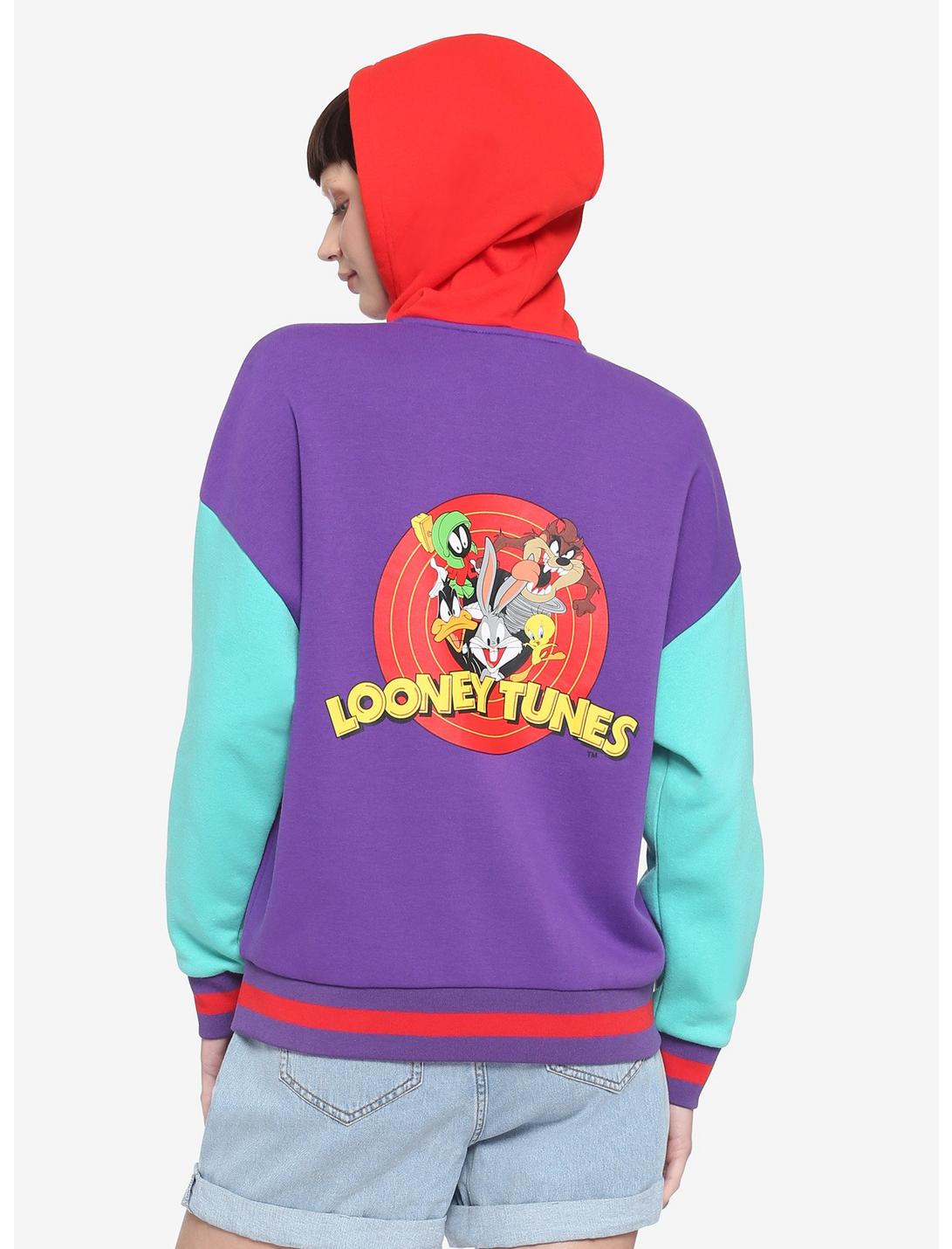 Looney Tunes Color-Block Girls Hoodie, PURPLE, hi-res