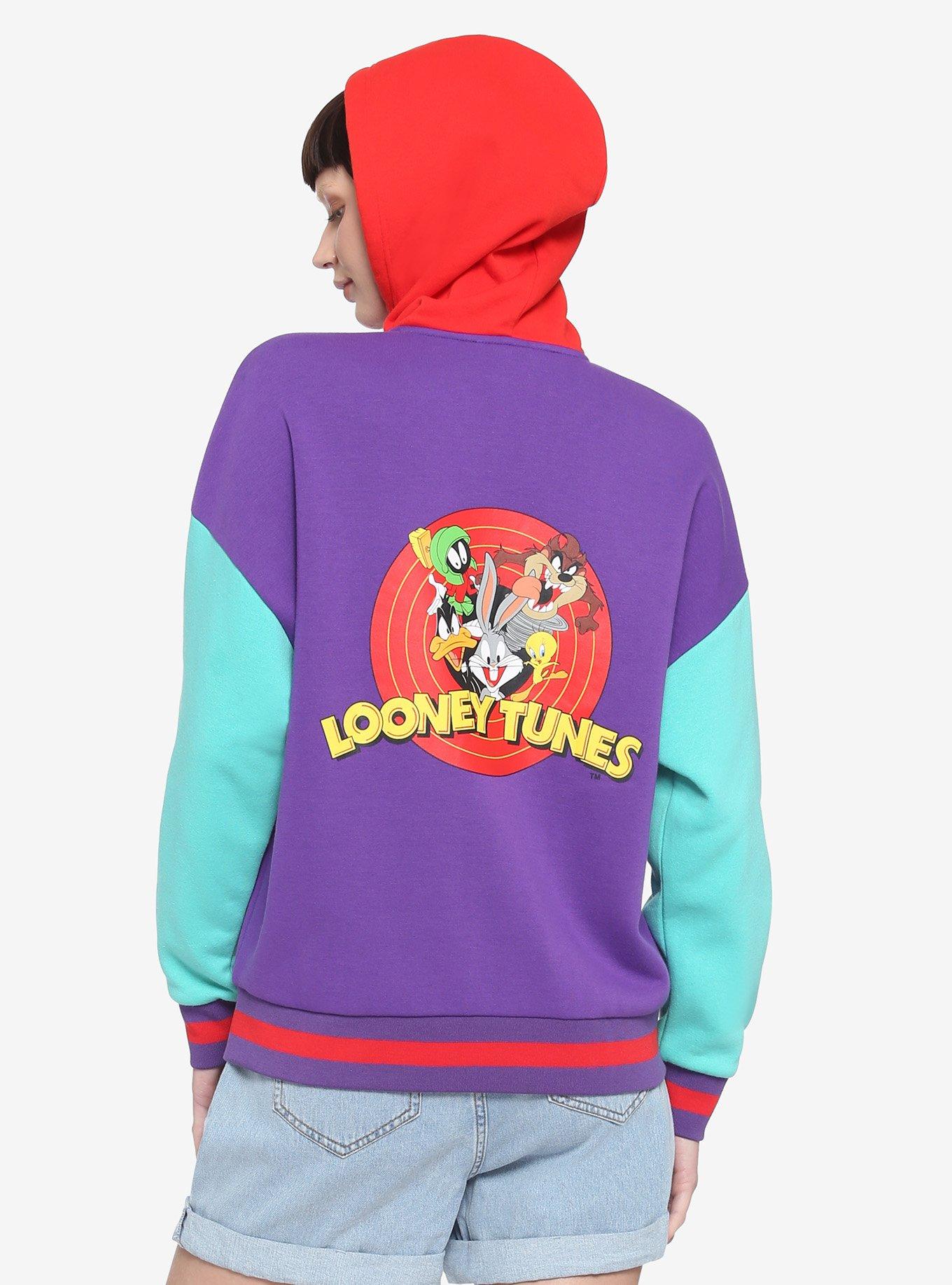 Looney Tunes Color-Block Girls Hoodie, PURPLE, hi-res