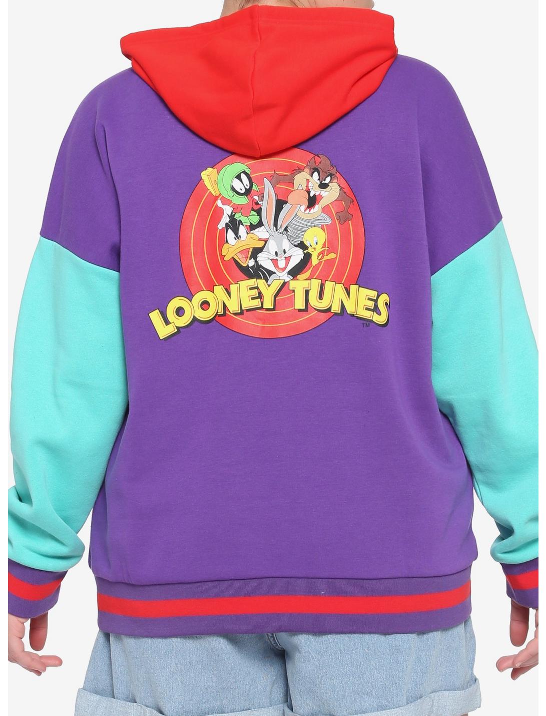Looney Tunes Color-Block Girls Hoodie Plus Size, PURPLE, hi-res