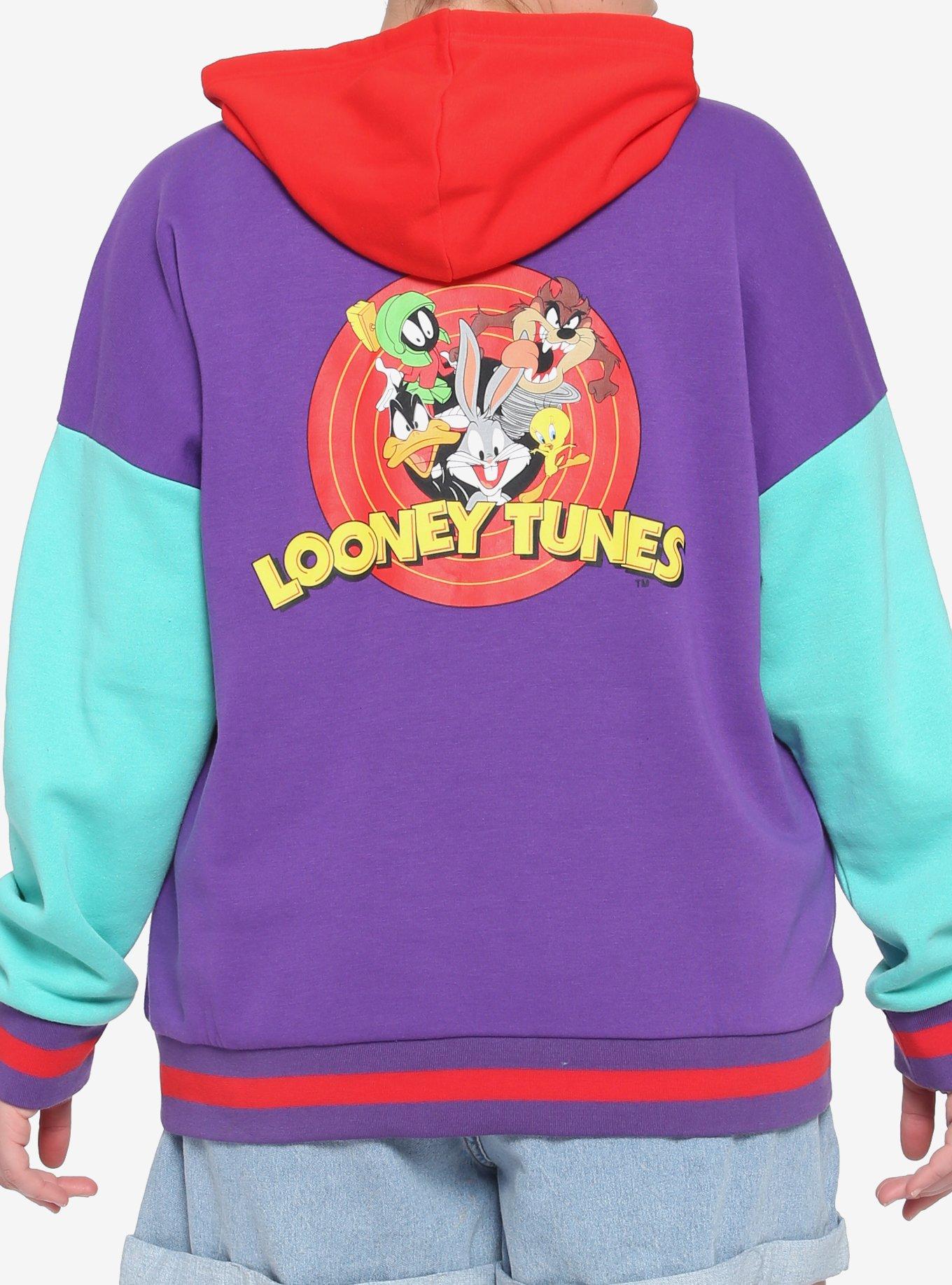 Looney Tunes Color-Block Girls Hoodie Plus Size, PURPLE, hi-res