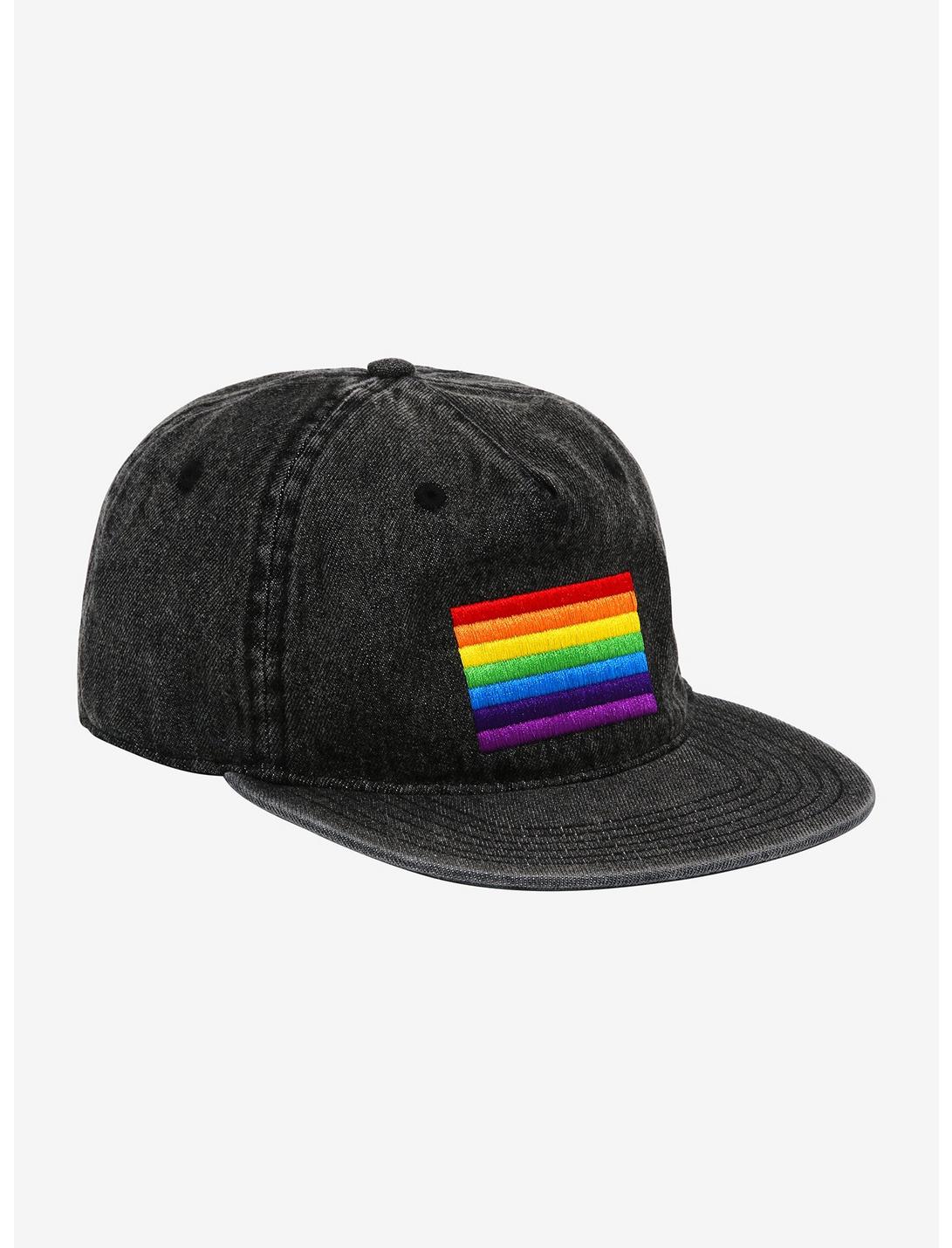 Rainbow Pride Grey Wash Snapback Hat, , hi-res