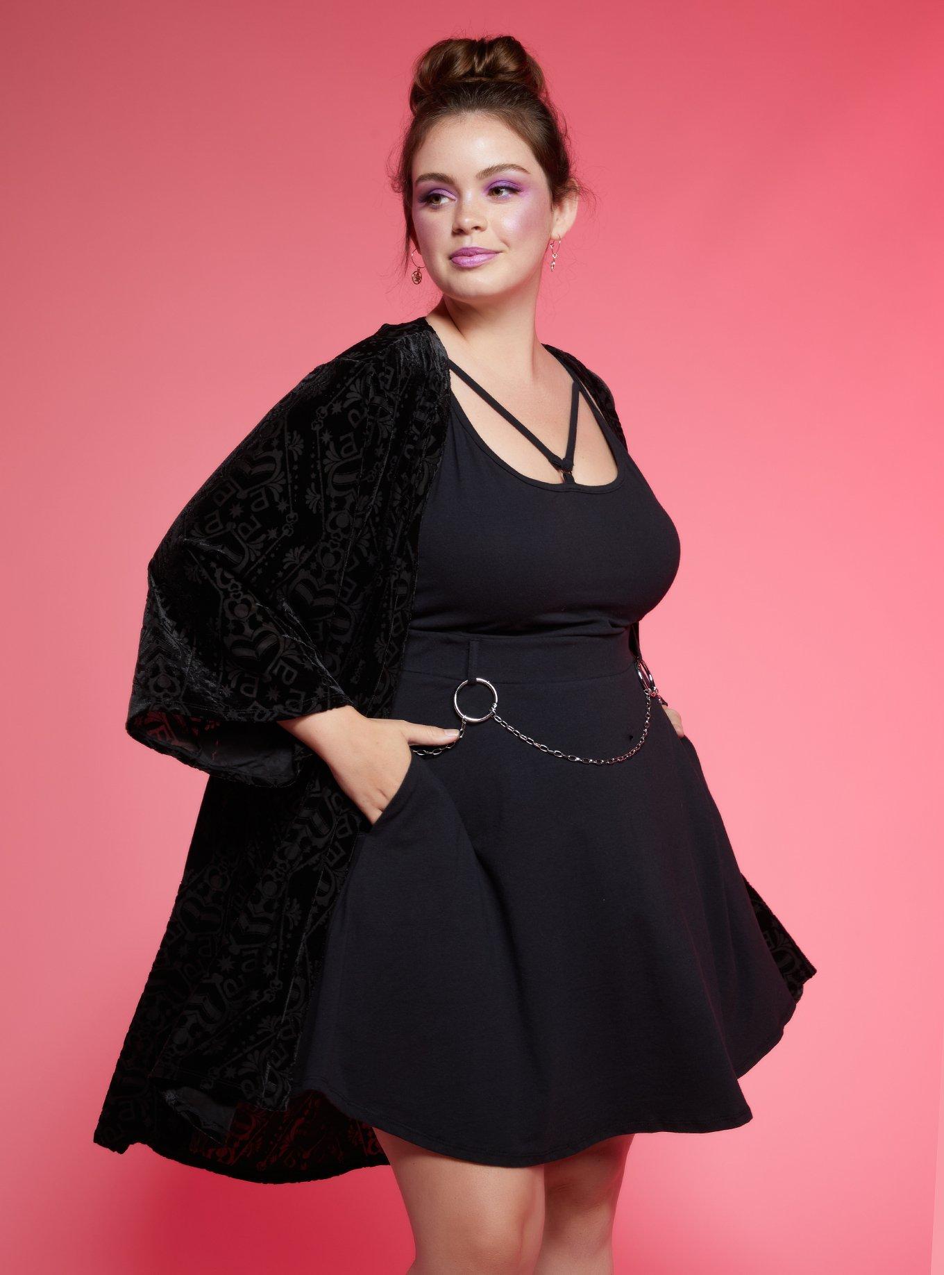 Sailor Moon Burnout Velvet Midi Duster Plus Size, MULTI, hi-res