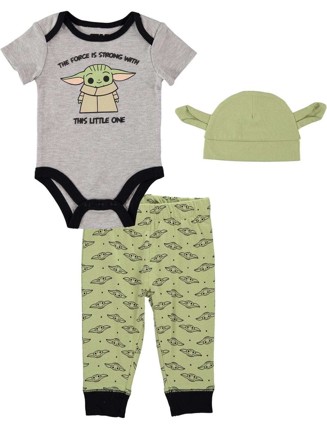 Star Wars The Mandalorian The Child Force Is Strong Infant Outfit Set, NATURAL, hi-res