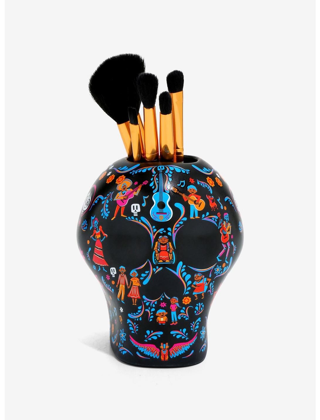Loungefly Disney Pixar Coco Sugar Skull Makeup Brush Set - BoxLunch Exclusive, , hi-res