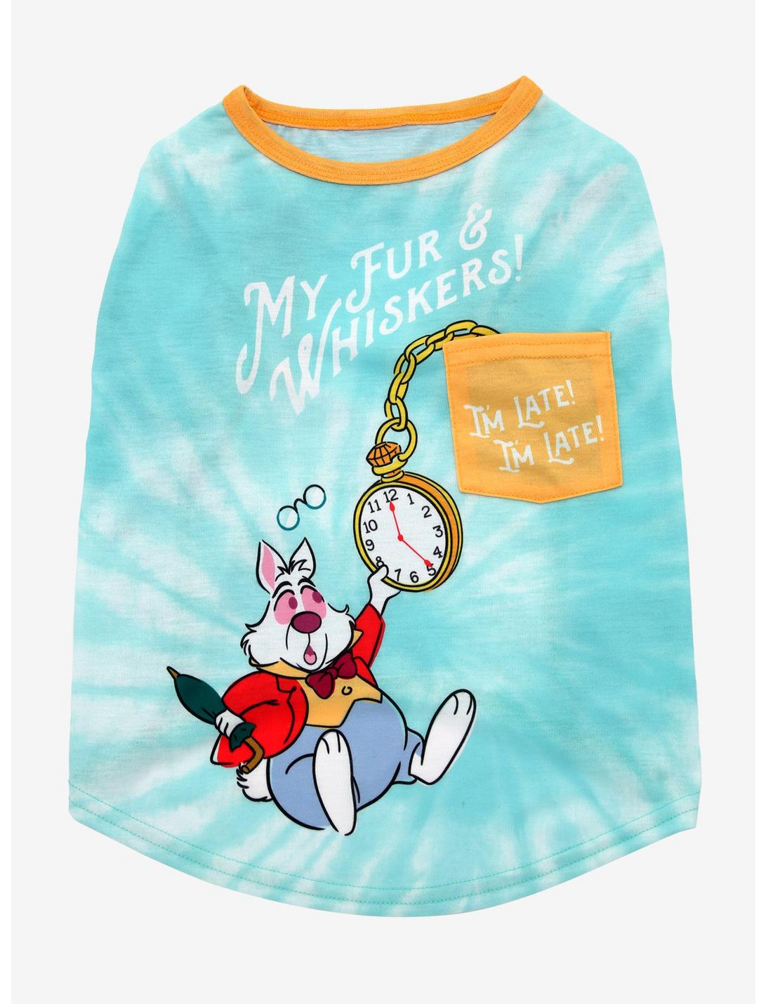 Disney Alice in Wonderland I'm Late Pocket Tie-Dye Pet T-Shirt - BoxLunch Exclusive, MULTI, hi-res