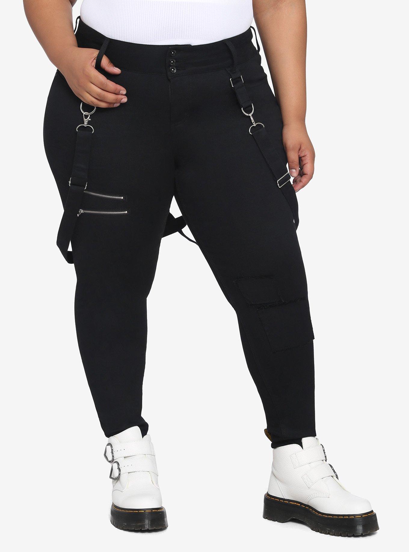 Denim Suspender Pants - Black Denim