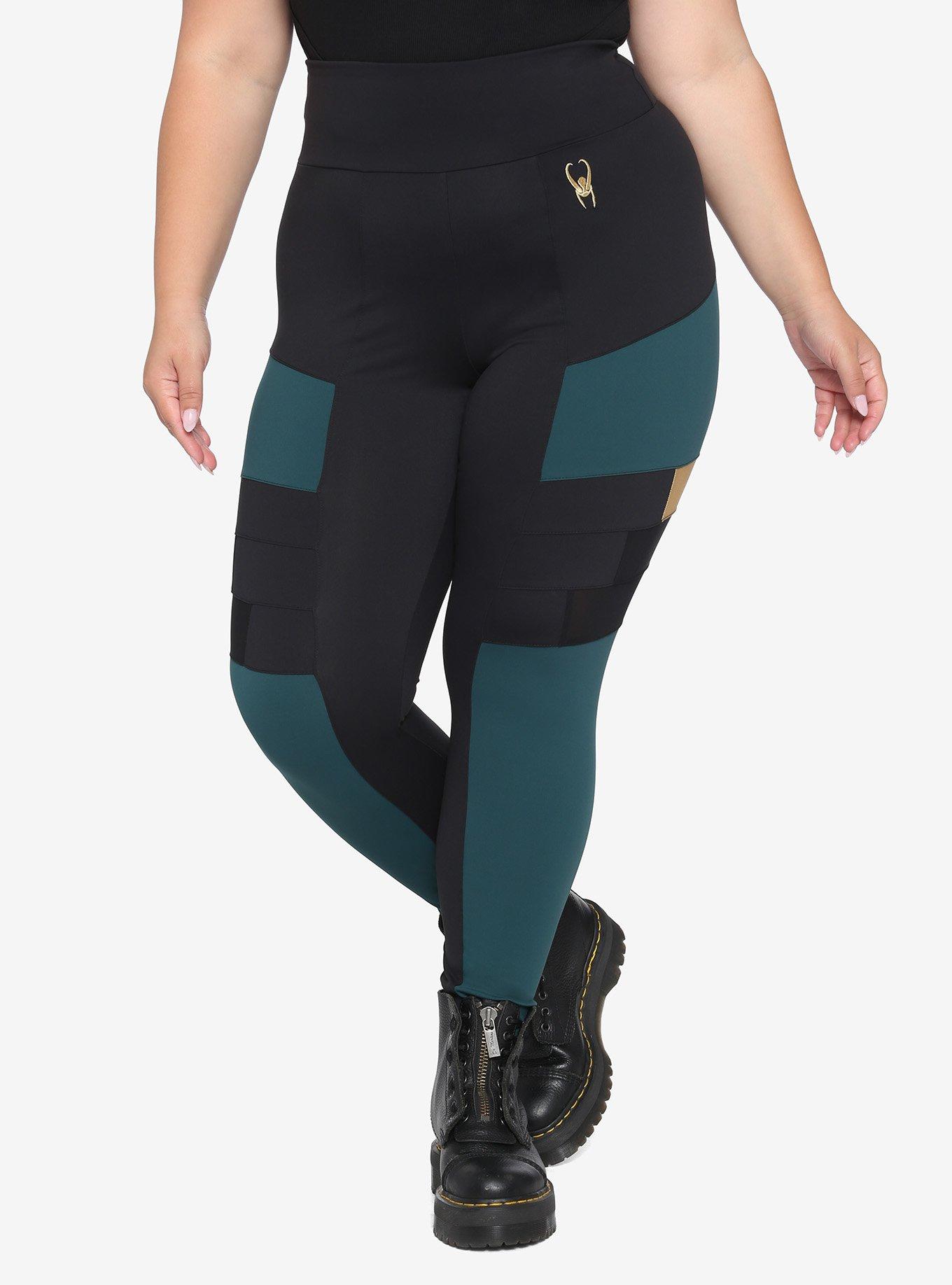 Her Universe Marvel Loki Mesh Inset Panel Leggings Plus Size, MULTI, hi-res