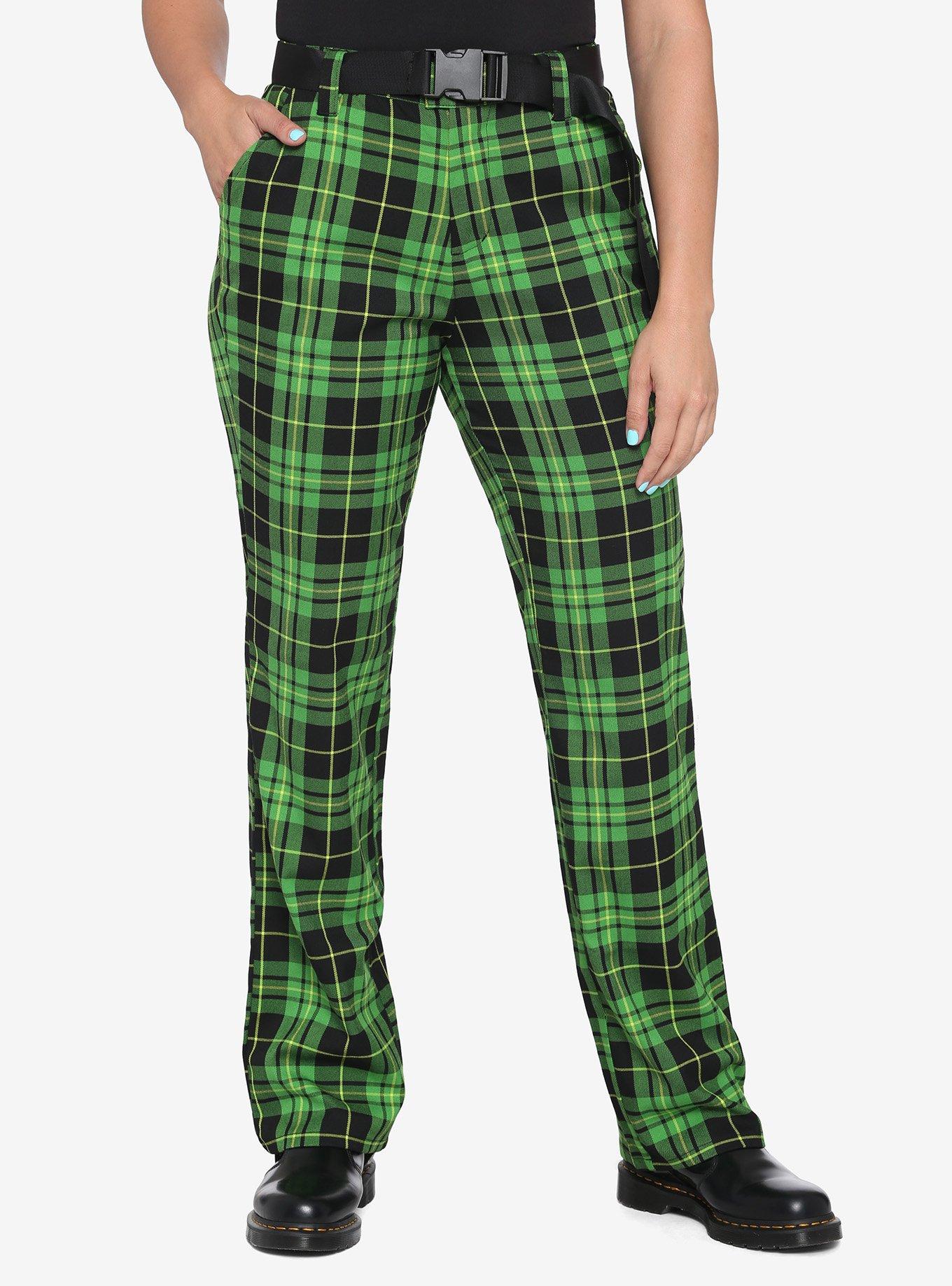 Hot Topic Womens Blue Plaid Suspender Pants Trouser Punk Cosplay Academia  XS