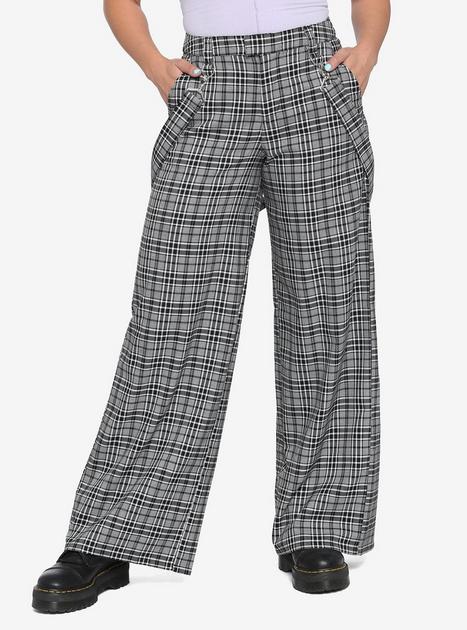 パンツ OPICLOTH Plaid Crinkled WideLeg Trousers OPICLOTH Plaid Crinkled Wide-Leg Trousers