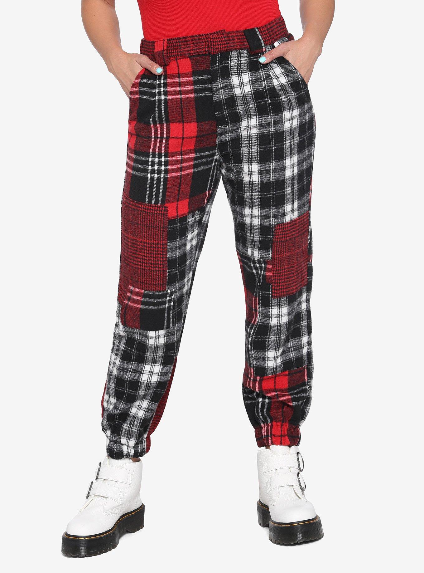 Tartan Punk Red Cuffed Pants - Limited