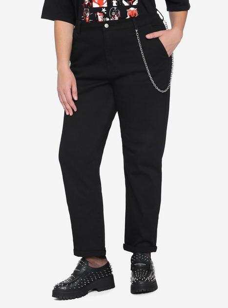 Black Chain Straight Leg Pants Plus Size | Hot Topic