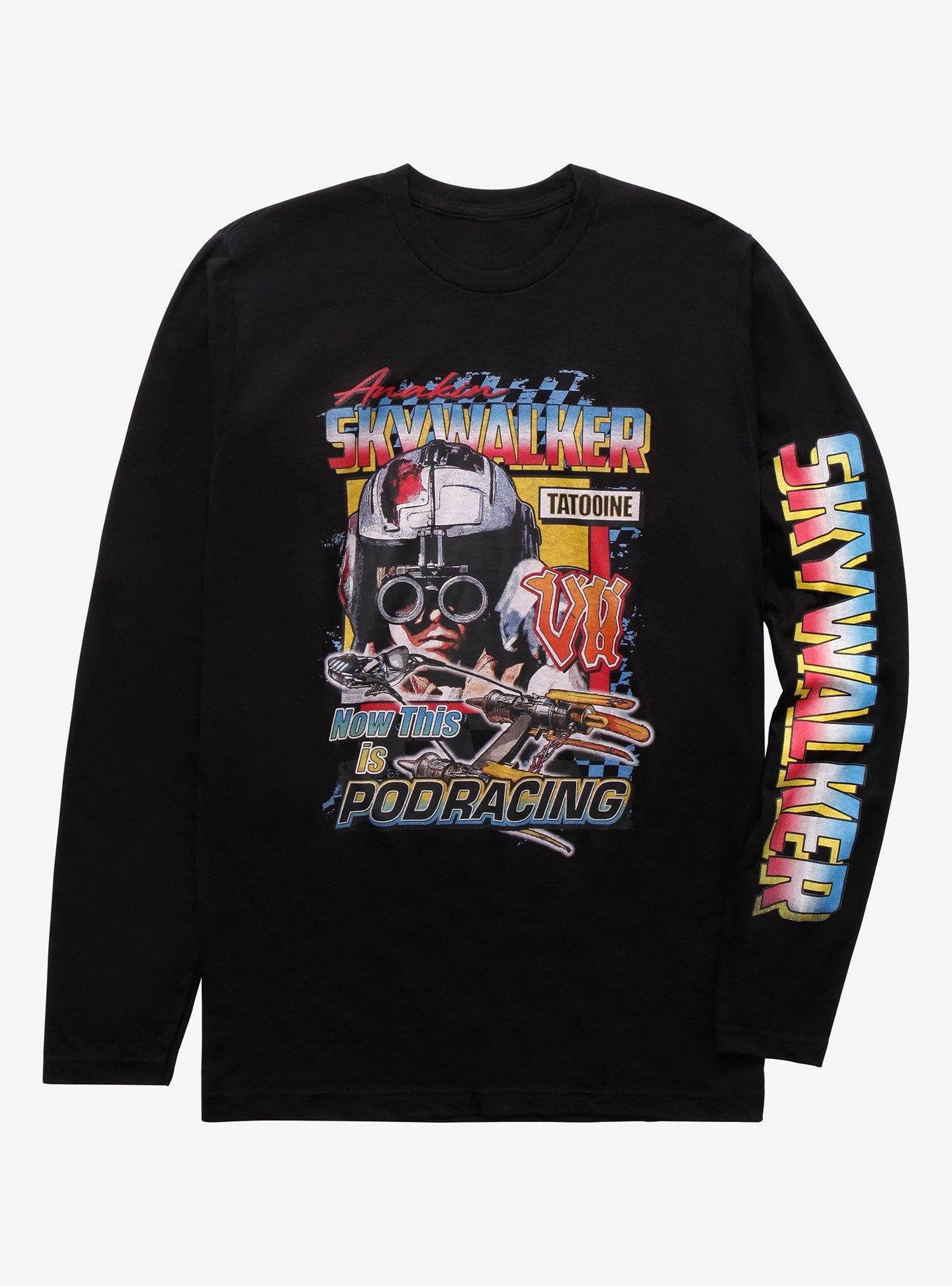 Star Wars The Phantom Menace Skywalker Podracing Long Sleeve T-Shirt - BoxLunch Exclusive, BLACK, hi-res