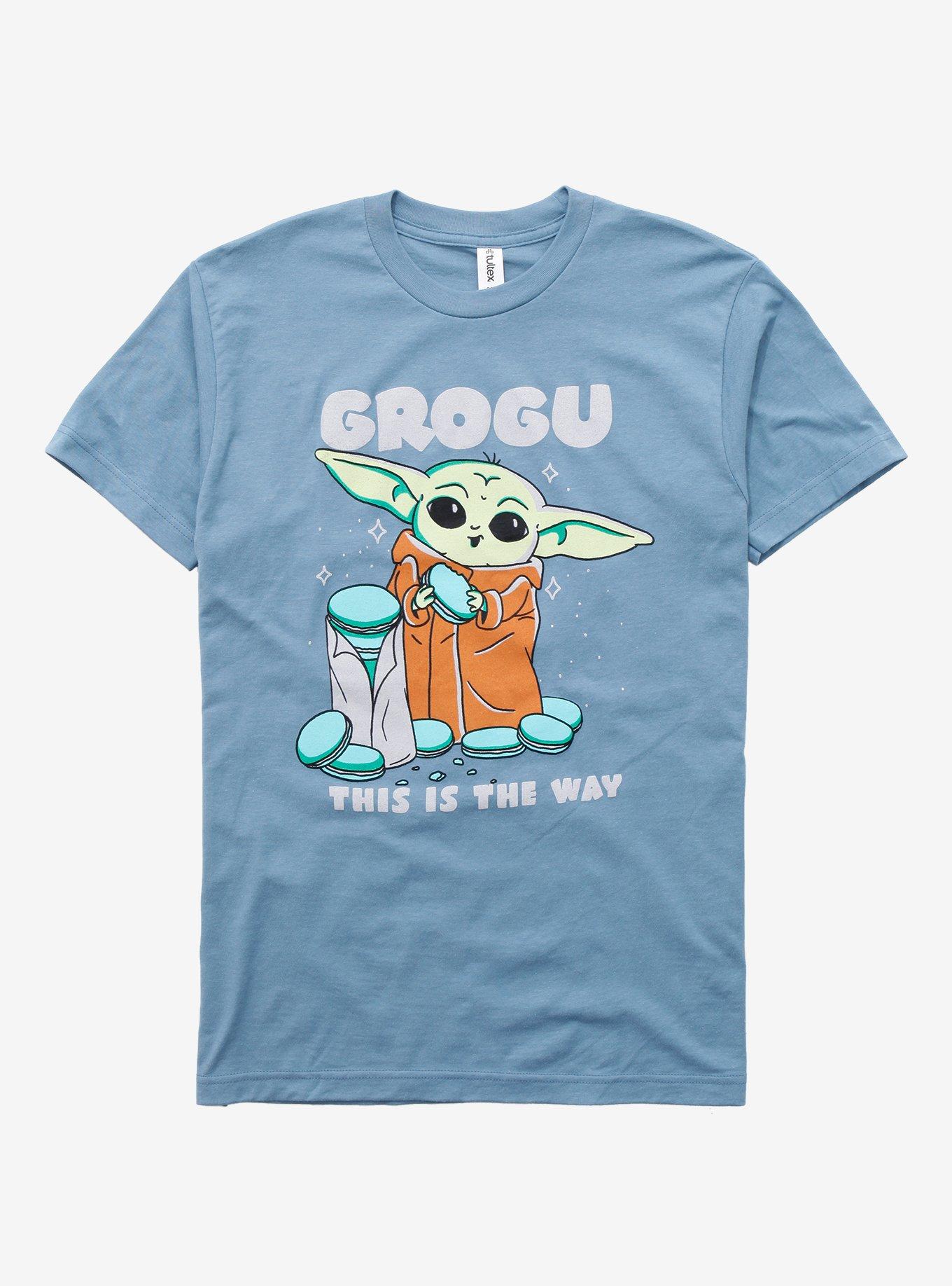 Star Wars The Mandalorian Grogu Macarons T-Shirt - BoxLunch Exclusive, SLATE, hi-res