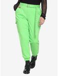 Neon Green Cargo Pants Plus Size, GREEN, hi-res