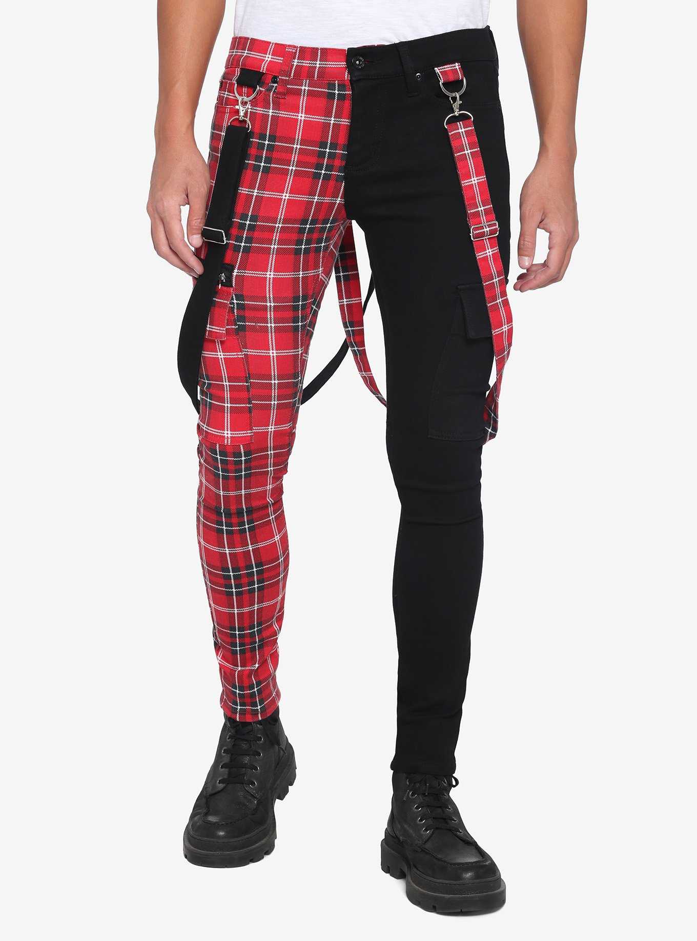 Hot Topic, Pants & Jumpsuits, Hot Topic Grey Plaid Pants With Chain