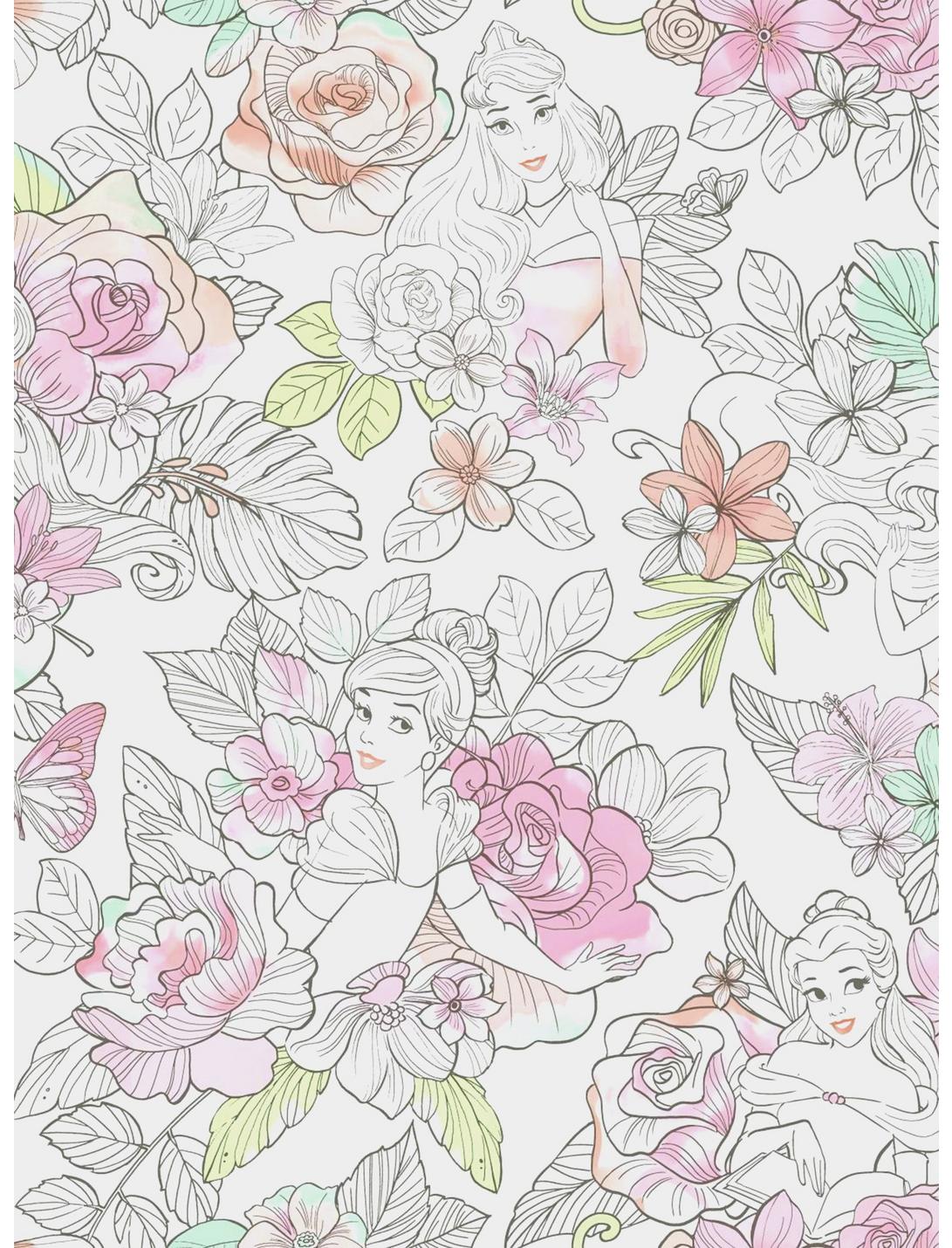 Disney Princess Royal Floral Peel & Stick Wallpaper, , hi-res