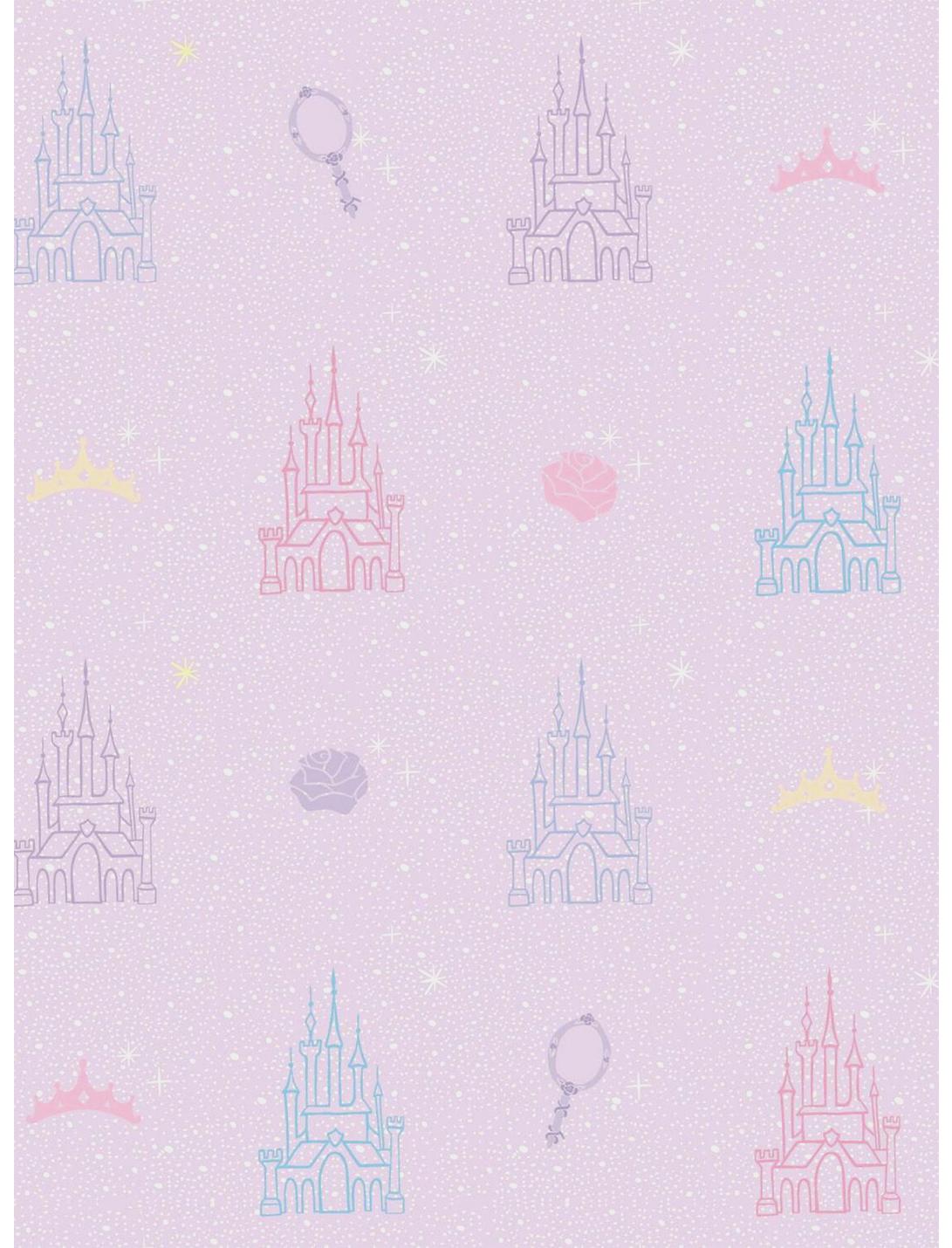 Disney Princesses Purple and Pink Castle Peel & Stick Wallpaper, , hi-res