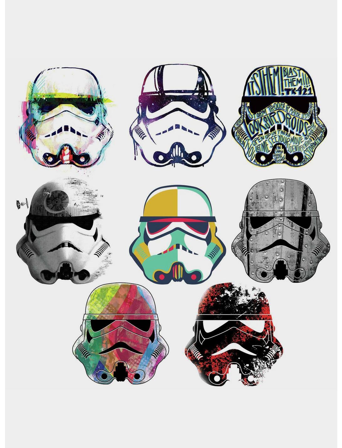 Star Wars Artistic Storm Trooper Heads Peel And Stick Wall Decals, , hi-res