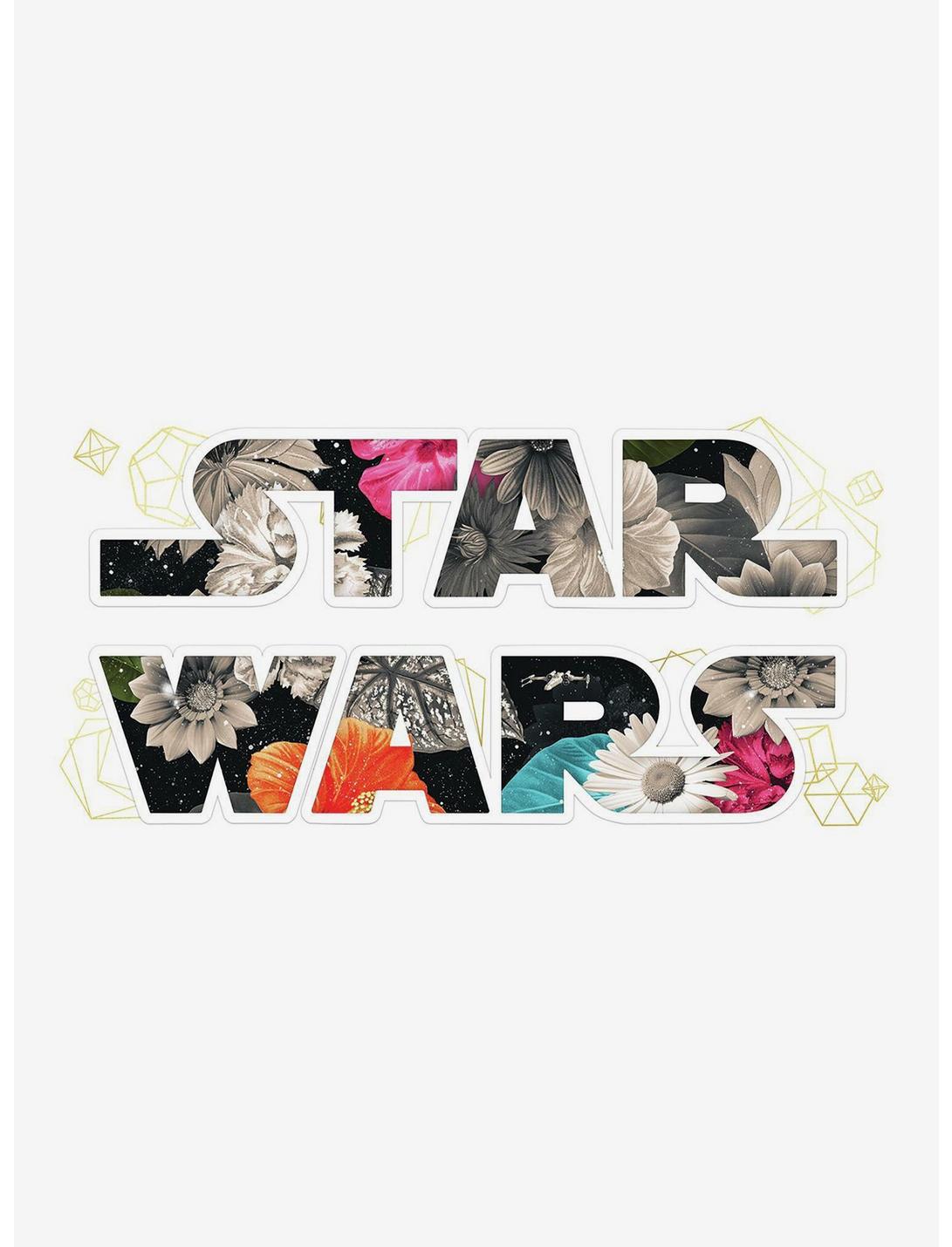 Star Wars Floral Logo Peel And Stick Wall Decals With Foil, , hi-res