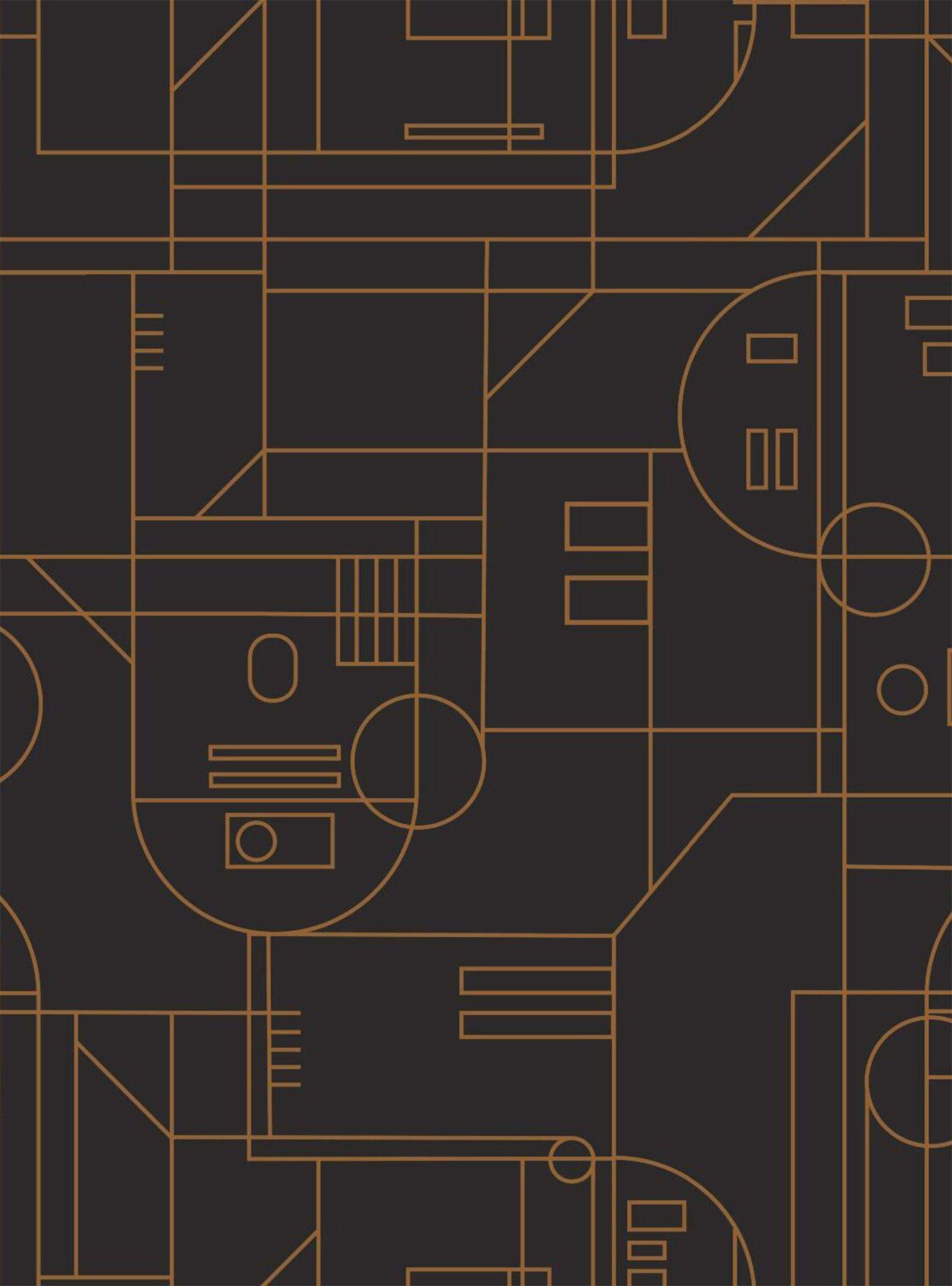 Star Wars R2-D2 Black And Yellow Geometric Peel & Stick Wallpaper, , hi-res