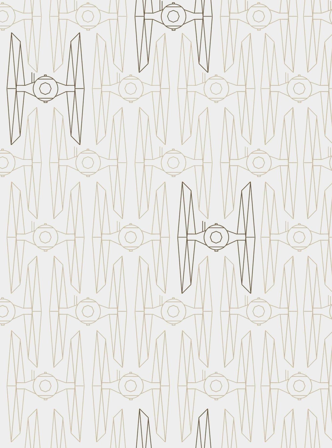 Star Wars Tie Fighter Taupe And Grey Peel & Stick Wallpaper, , hi-res