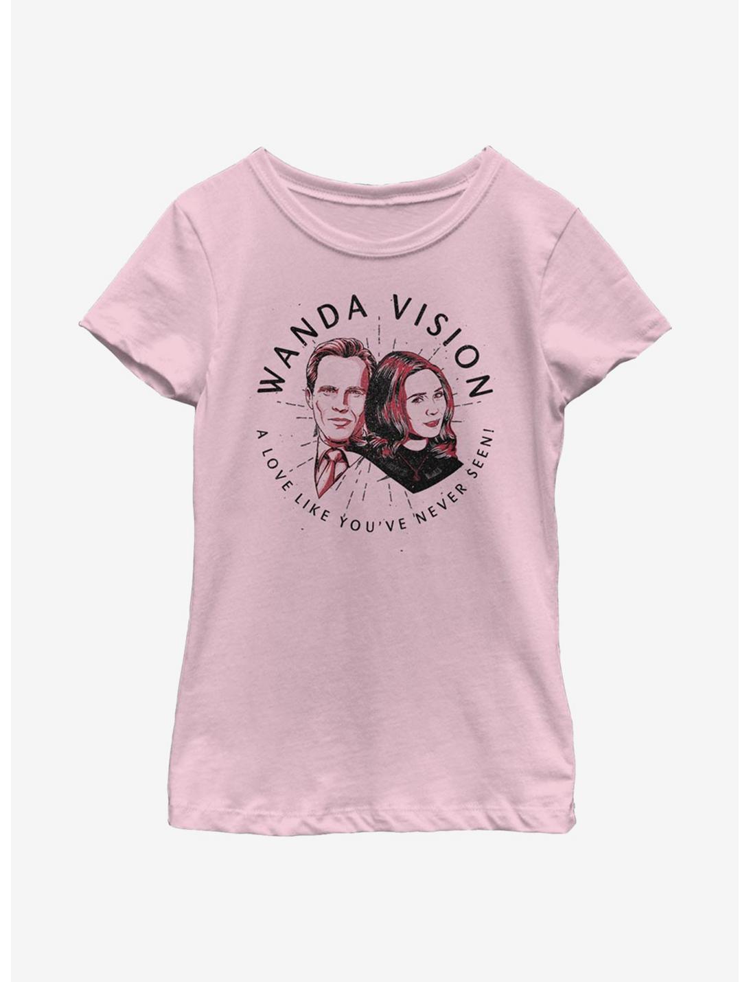 Marvel WandaVision Wanda Badge Youth Girls T-Shirt, PINK, hi-res