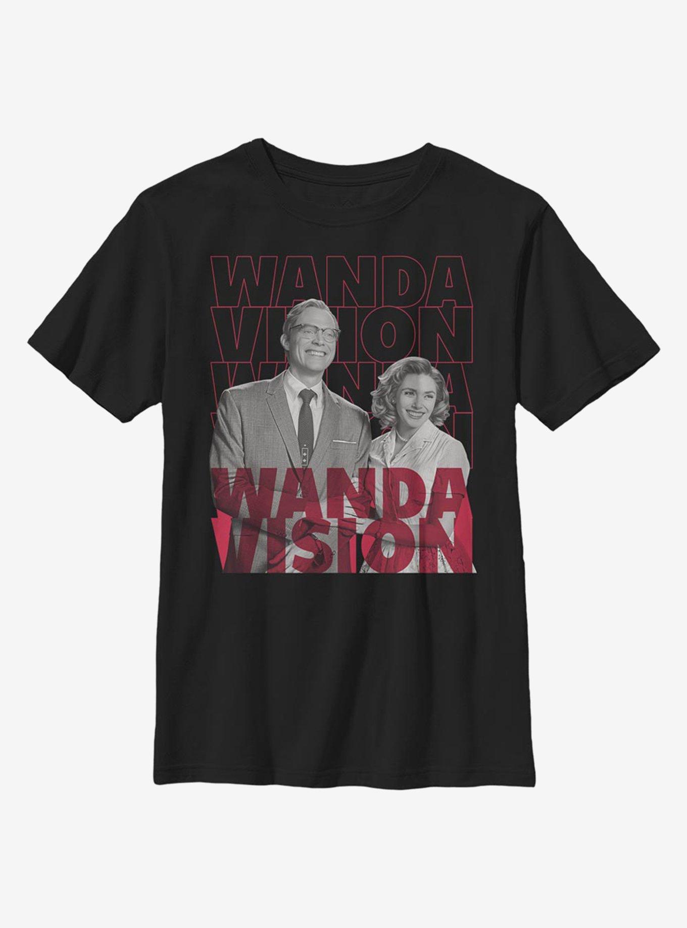 Marvel WandaVision Repeating Text Youth T-Shirt, BLACK, hi-res