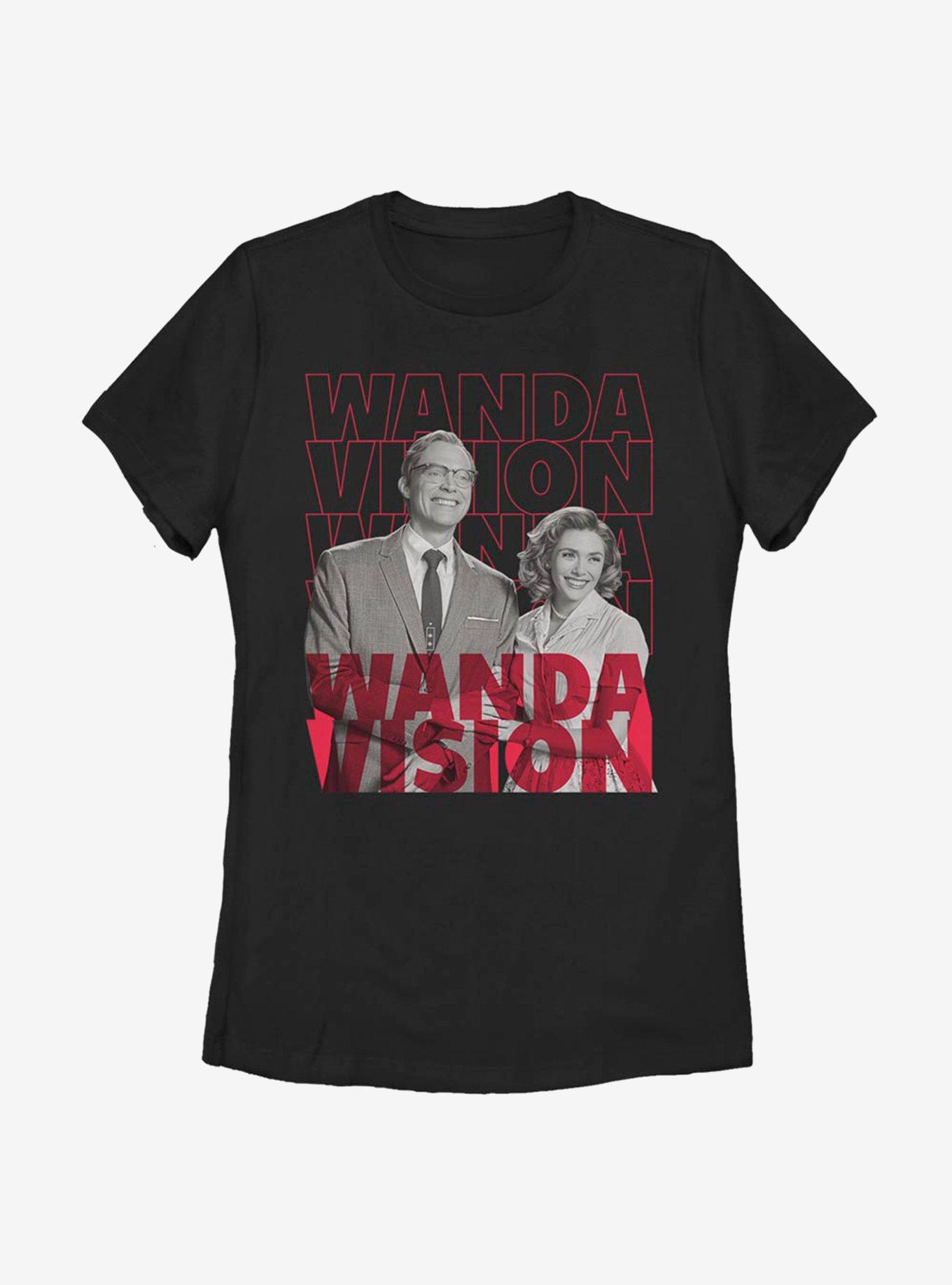 Marvel WandaVision Repeating Text Womens T-Shirt, BLACK, hi-res