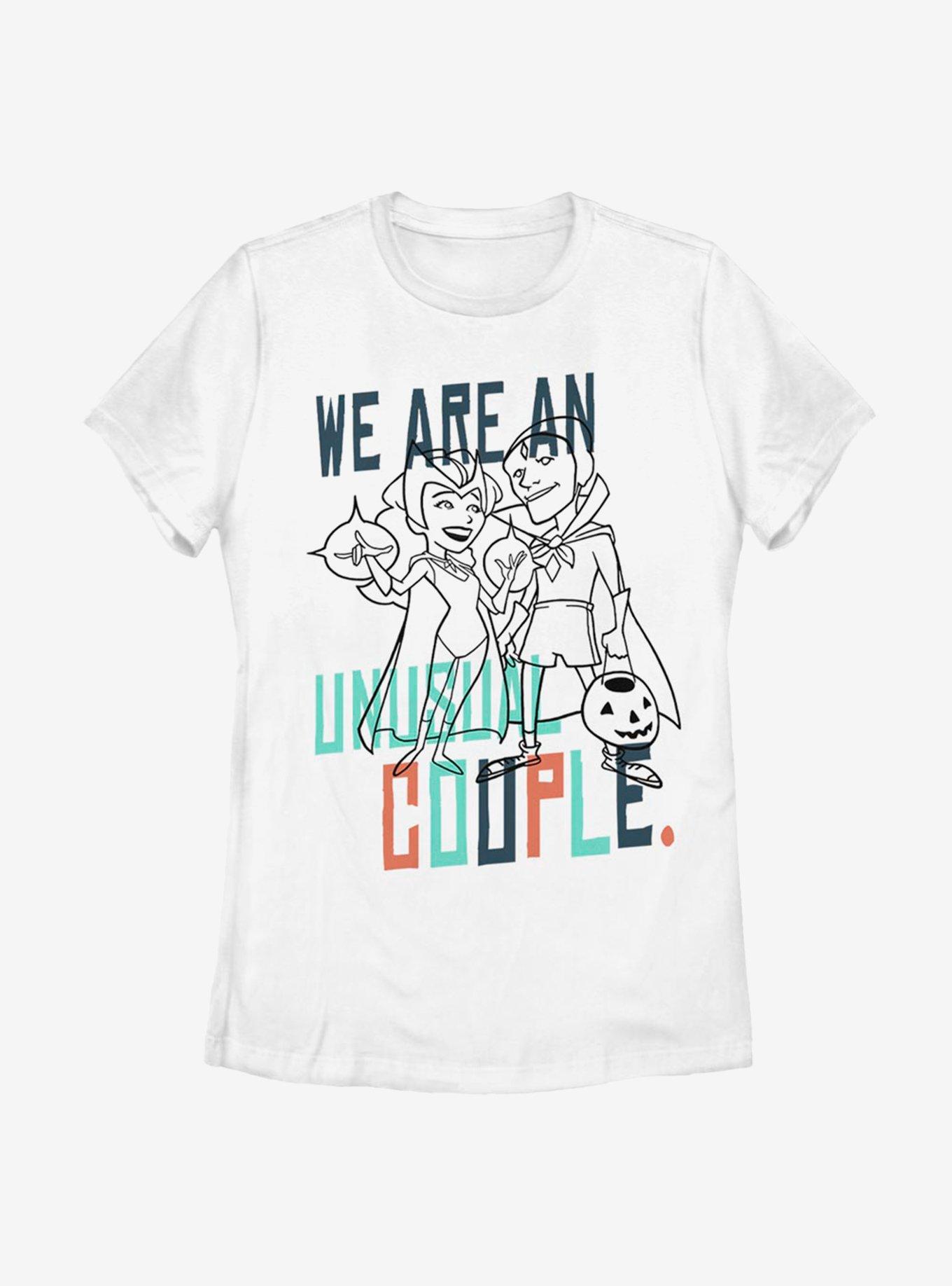 Marvel WandaVision Unusual Couple Womens T-Shirt, WHITE, hi-res view 1