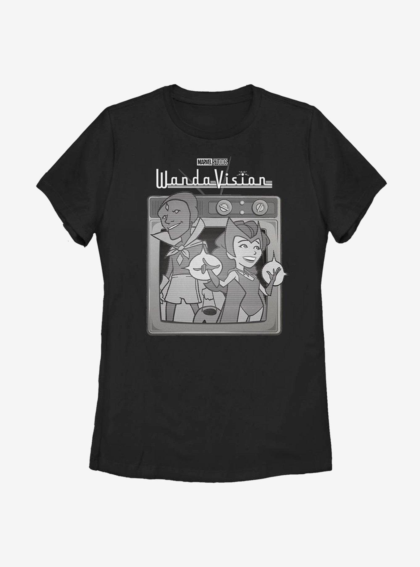 Marvel WandaVision Vintage TV Womens T-Shirt, BLACK, hi-res