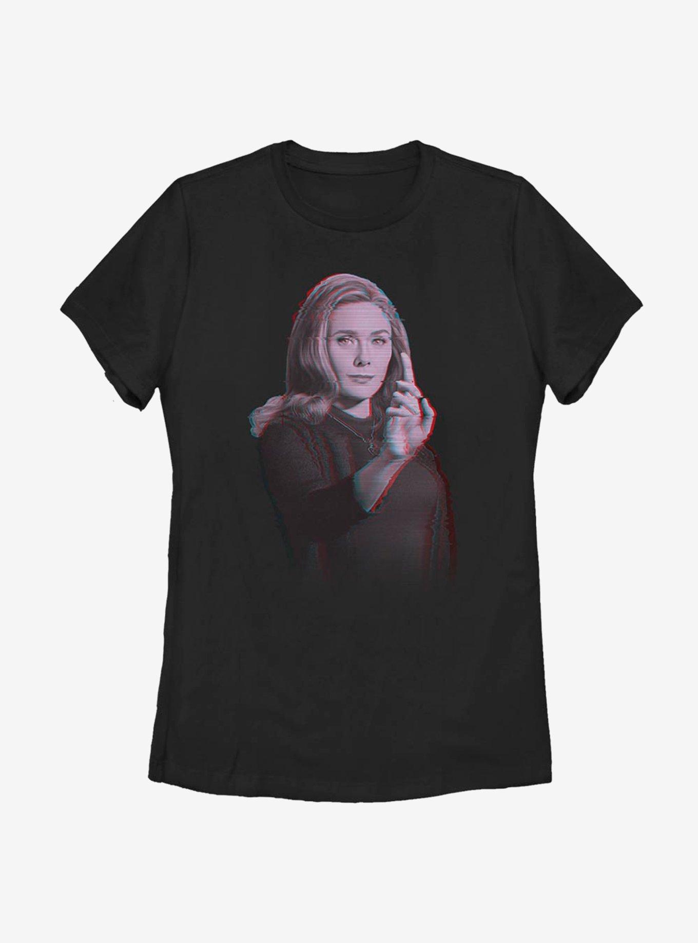 Marvel WandaVision Video Glitch Overlay Womens T-Shirt, BLACK, hi-res view 1