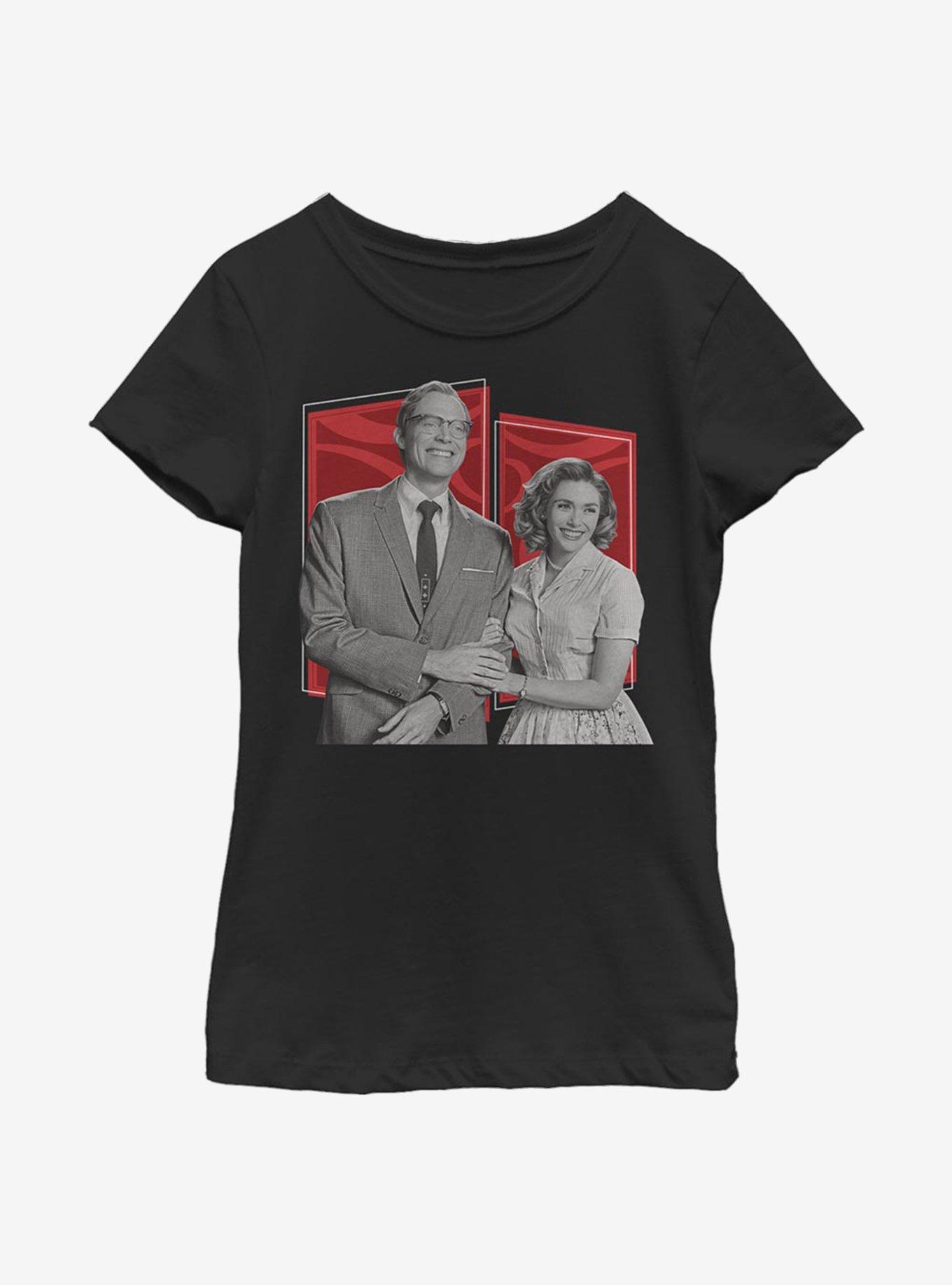 Marvel WandaVision Retro Poses Youth Girls T-Shirt, BLACK, hi-res