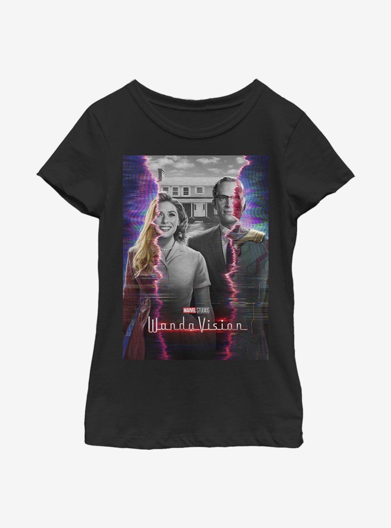 Marvel WandaVision Teaser Poster Youth Girls T-Shirt, BLACK, hi-res