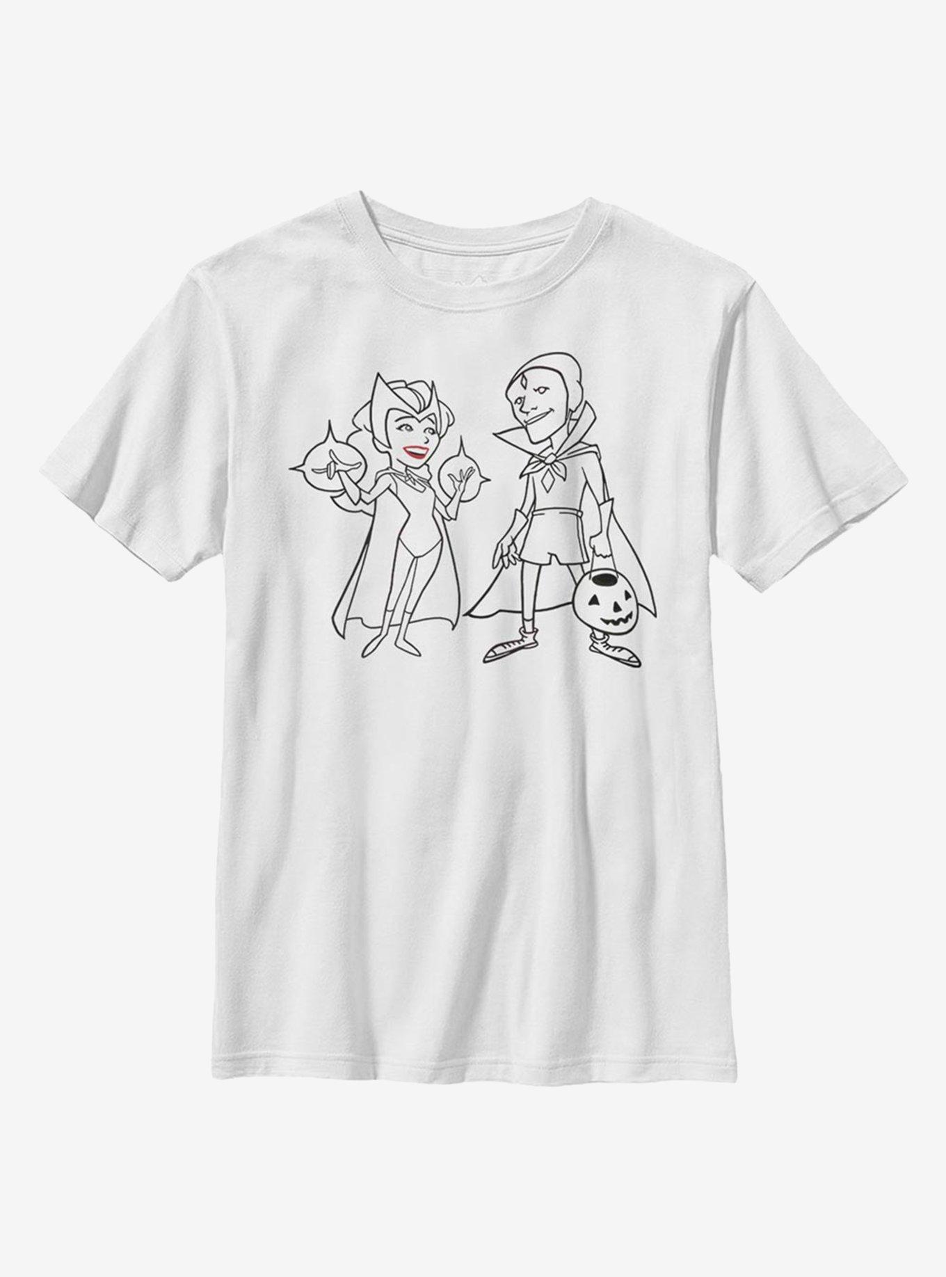 Marvel WandaVision Simple Ink Youth T-Shirt, WHITE, hi-res view 1
