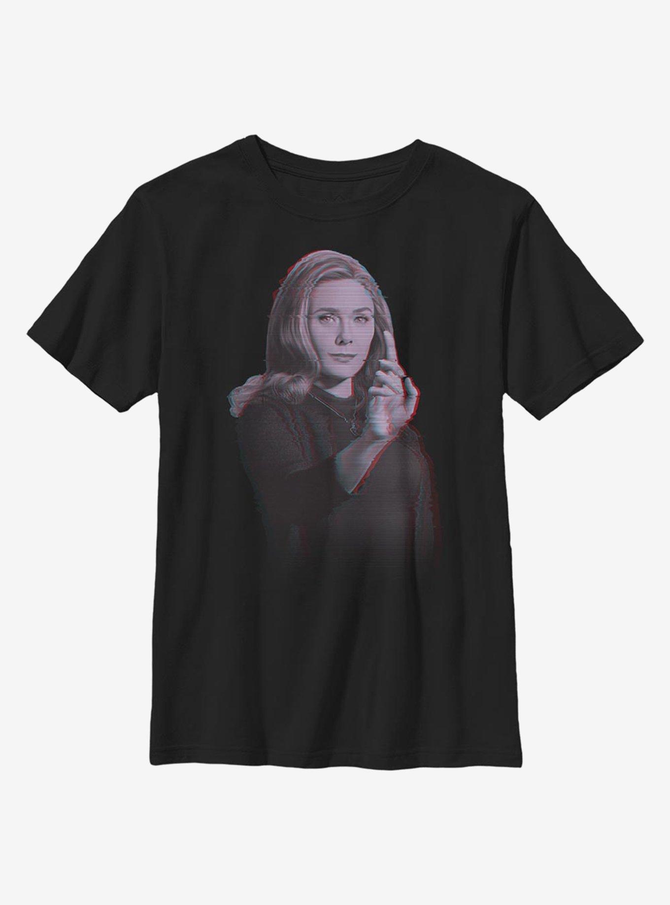 Marvel WandaVision Video Glitch Overlay Youth T-Shirt, BLACK, hi-res